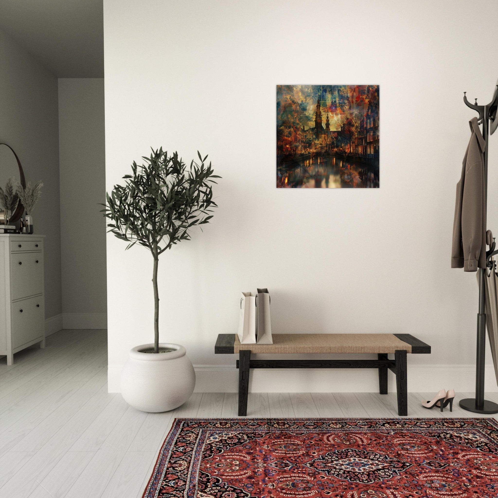 Aluminum Print Square - Old culture of the Netherlands in abstract style 2 - Shop Ai Art WebShop - Digital Art online Store