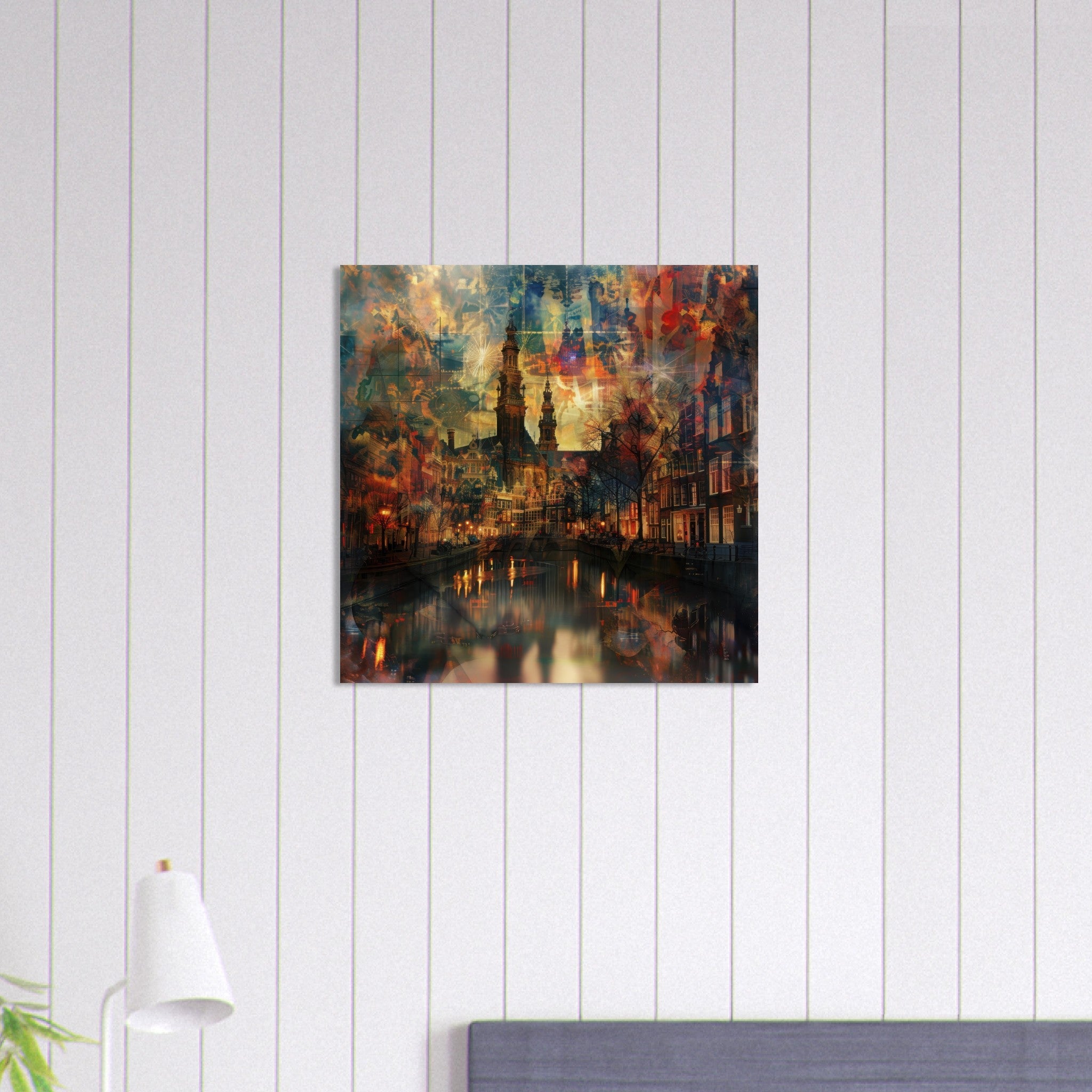 Aluminum Print Square - Old culture of the Netherlands in abstract style 2 - Shop Ai Art WebShop - Digital Art online Store