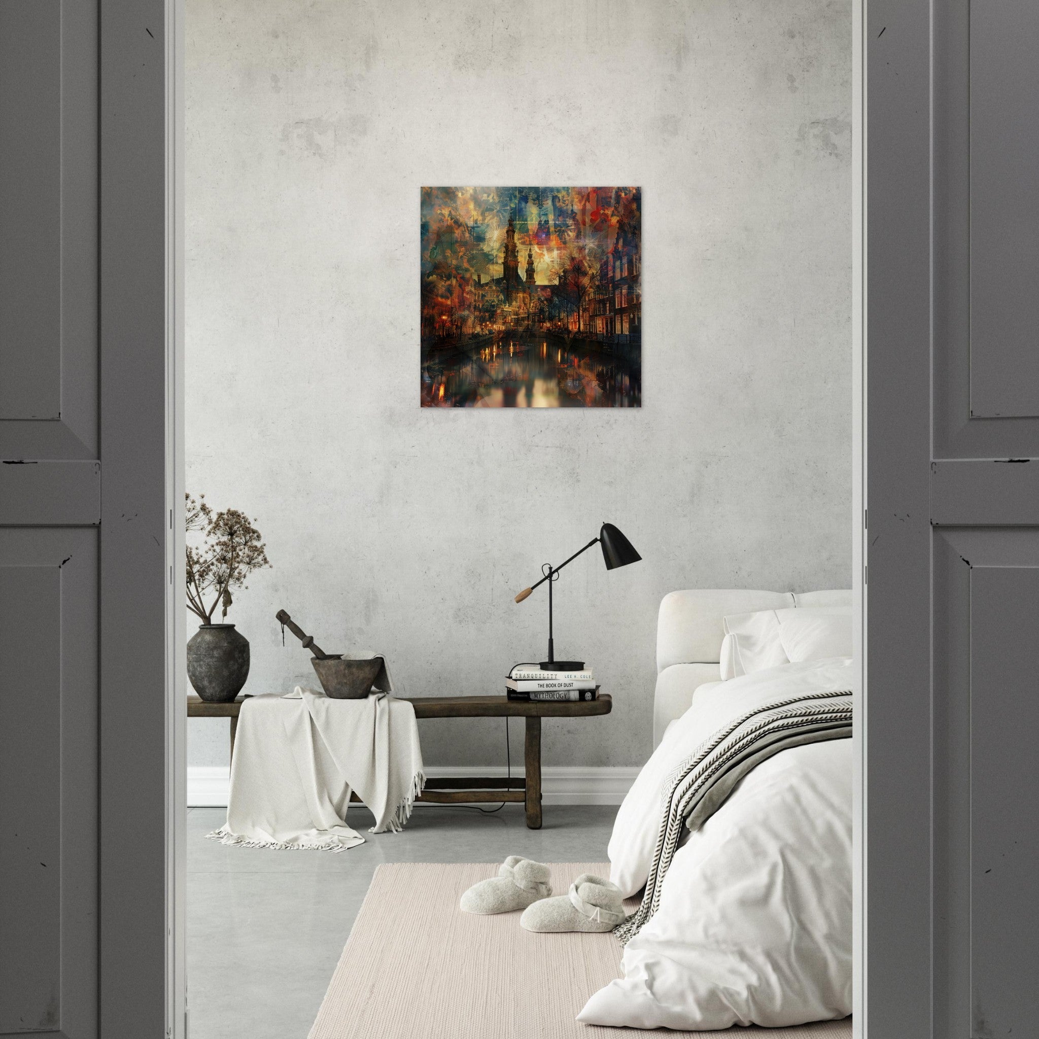Aluminum Print Square - Old culture of the Netherlands in abstract style 2 - Shop Ai Art WebShop - Digital Art online Store