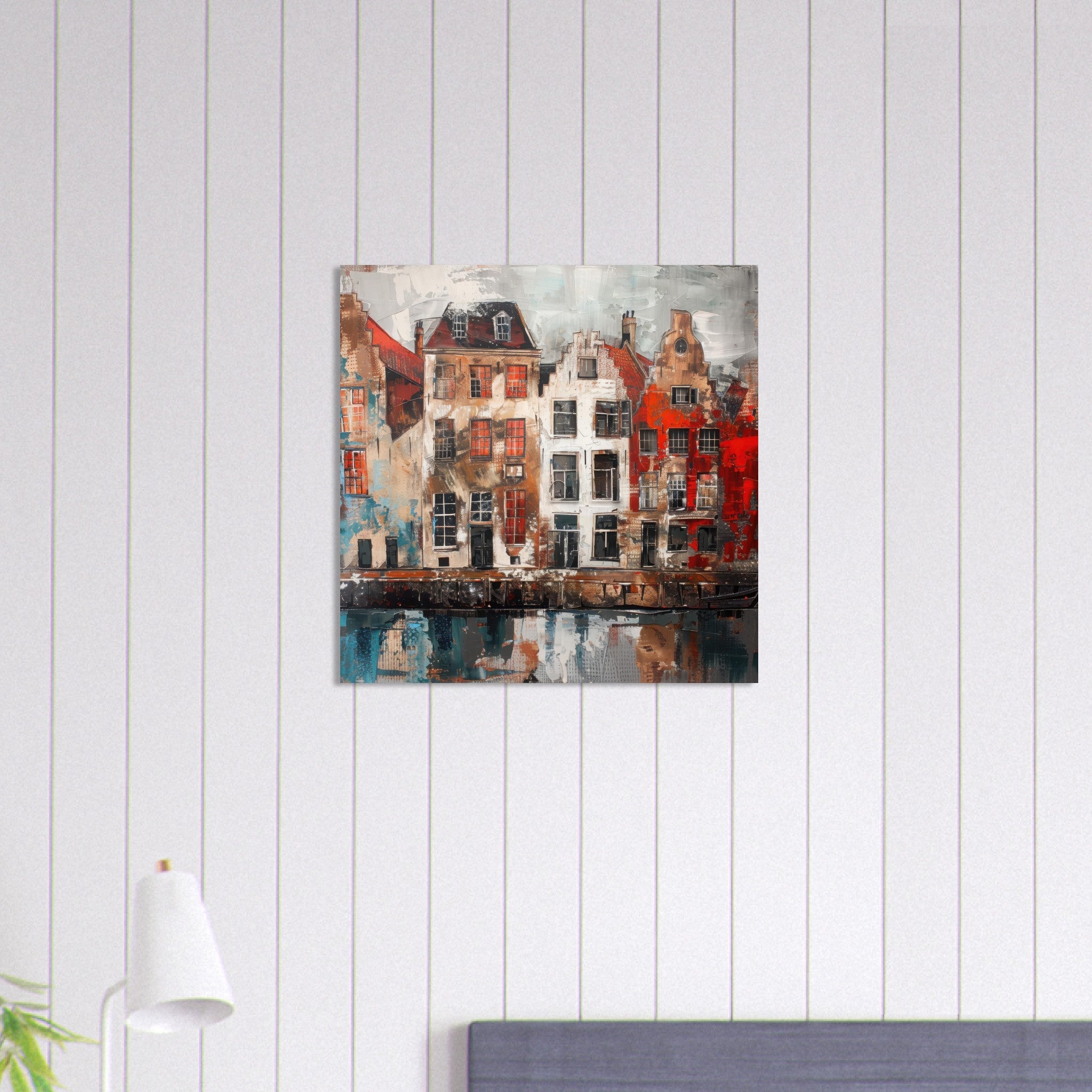 Aluminum Print Square - Old culture of the Netherlands in abstract style - Shop Ai Art WebShop - Digital Art online Store