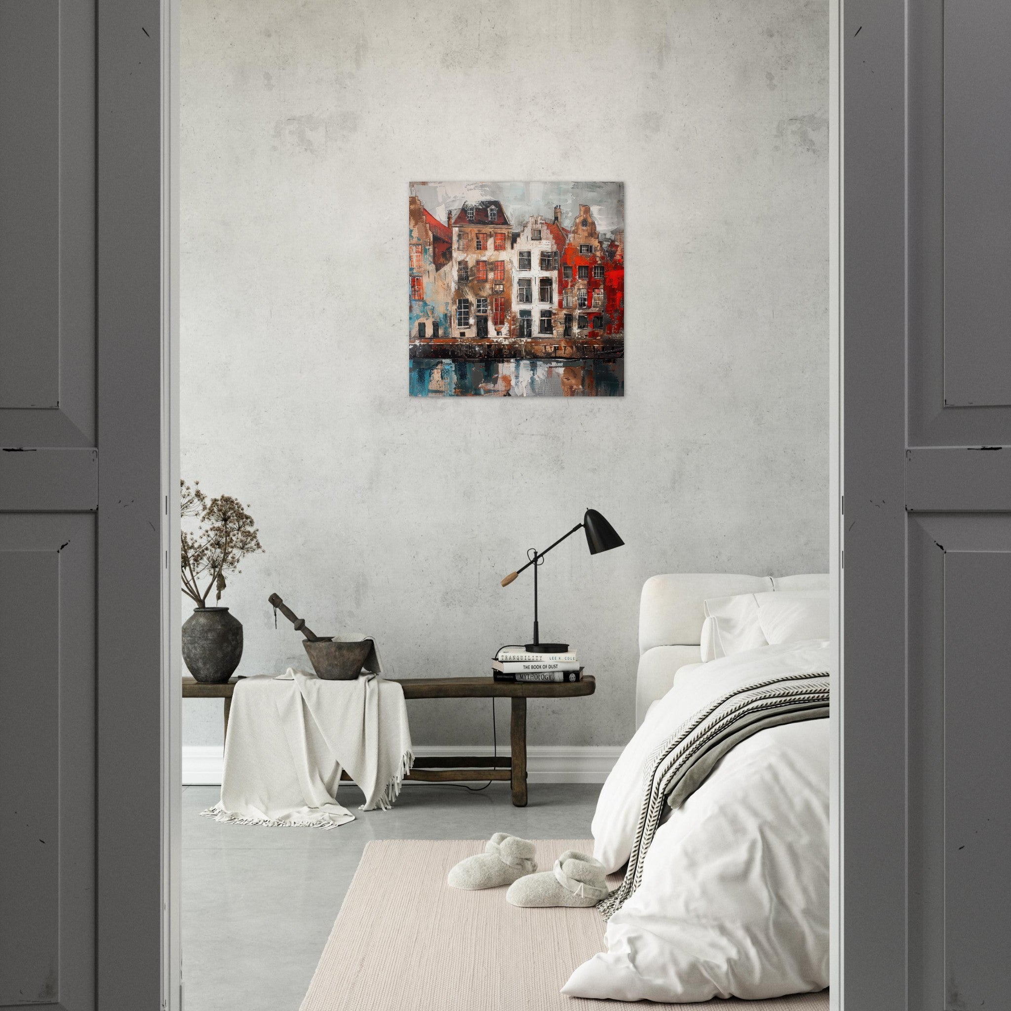 Aluminum Print Square - Old culture of the Netherlands in abstract style - Shop Ai Art WebShop - Digital Art online Store