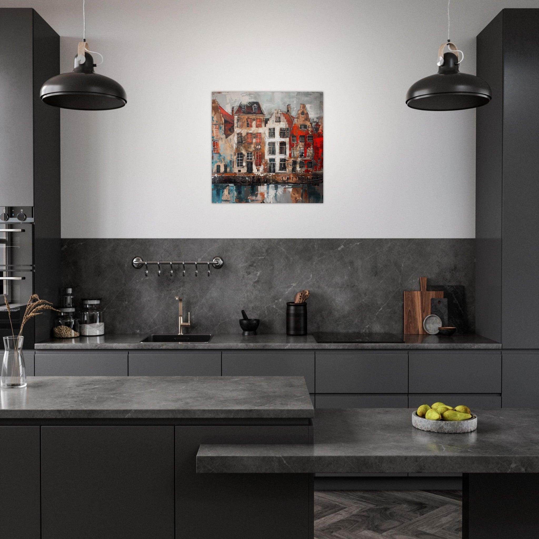 Aluminum Print Square - Old culture of the Netherlands in abstract style - Shop Ai Art WebShop - Digital Art online Store