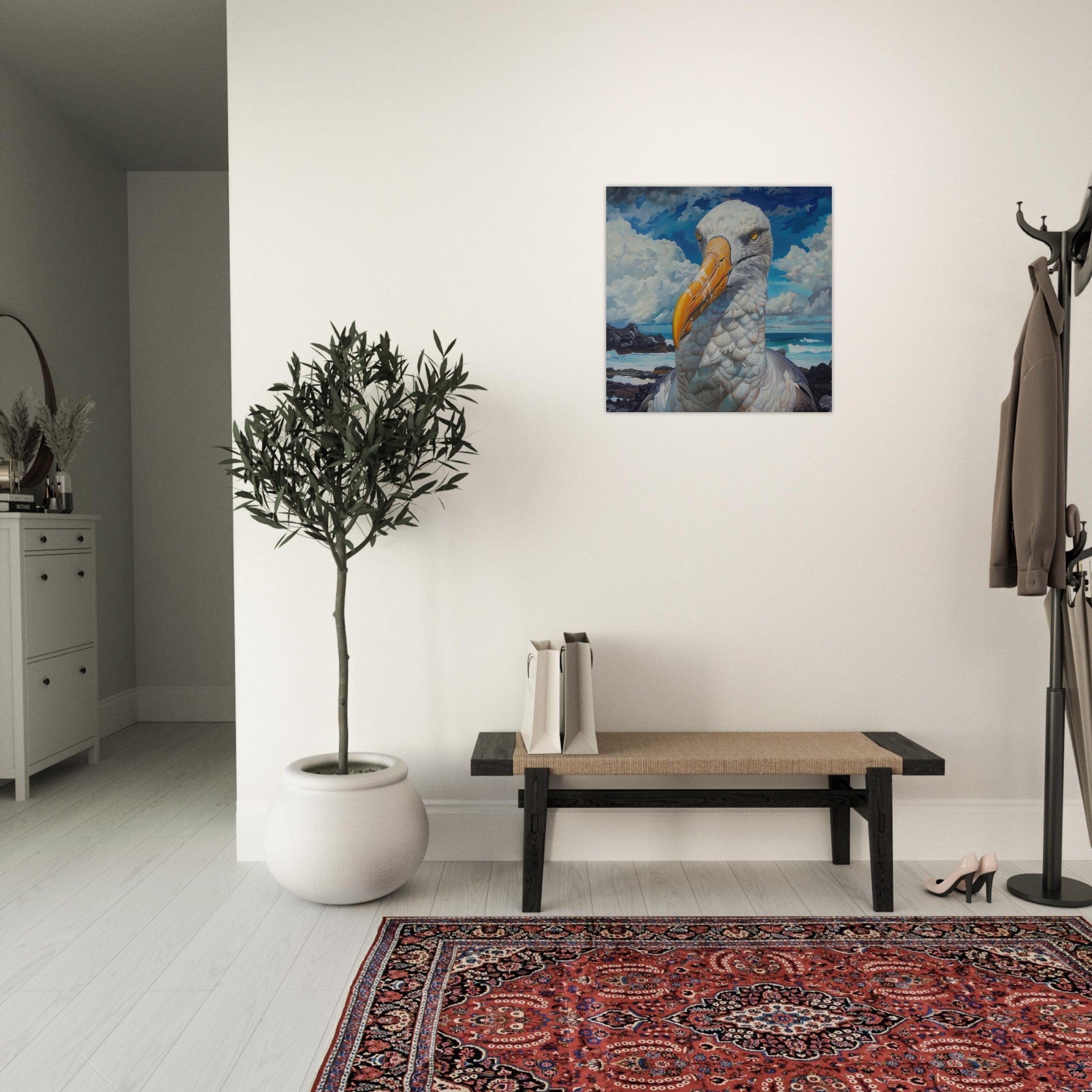 Aluminum Print Square - Rough Nature Galapagos Albatros 2 - Shop Ai Art WebShop - Digital Art online Store