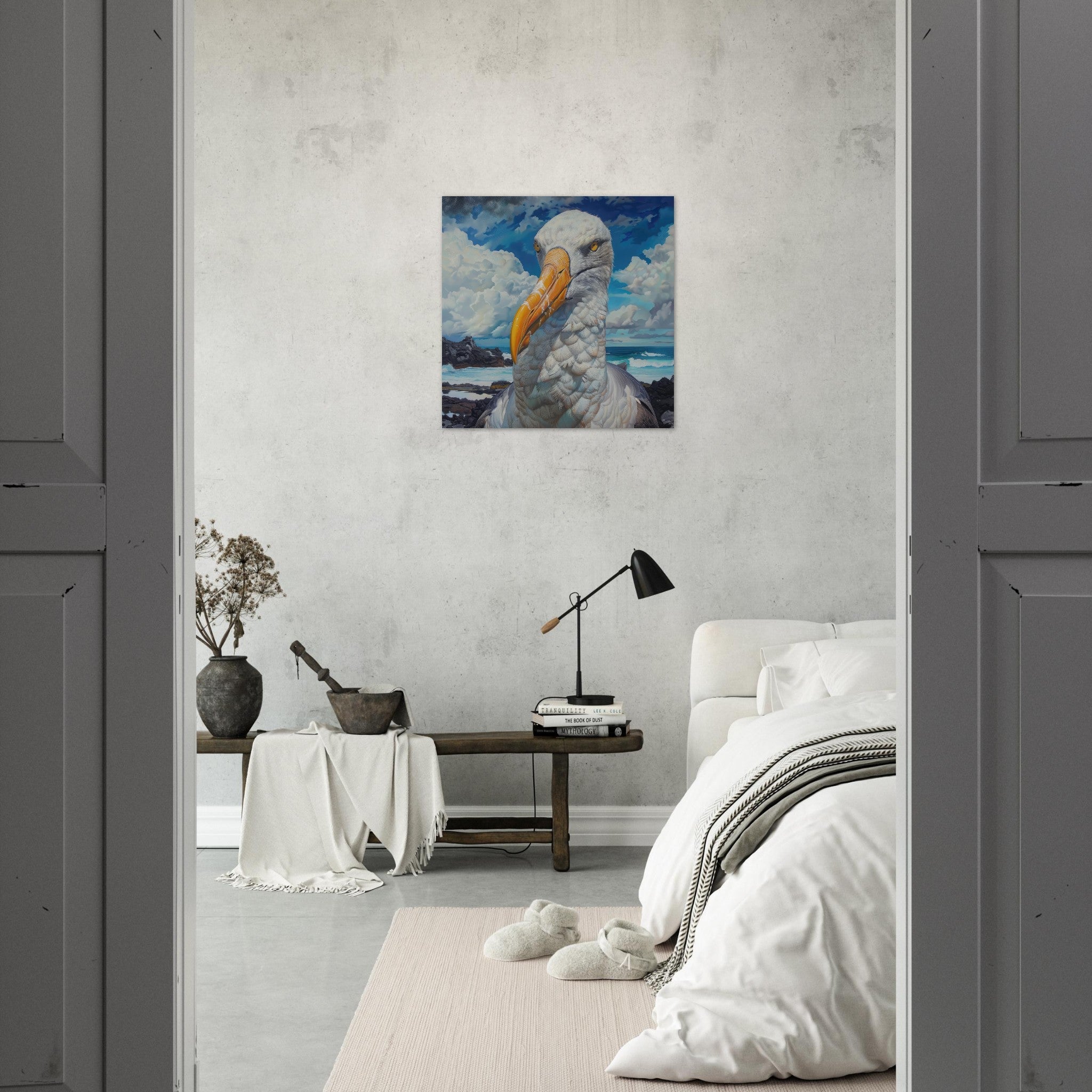 Aluminum Print Square - Rough Nature Galapagos Albatros 2 - Shop Ai Art WebShop - Digital Art online Store
