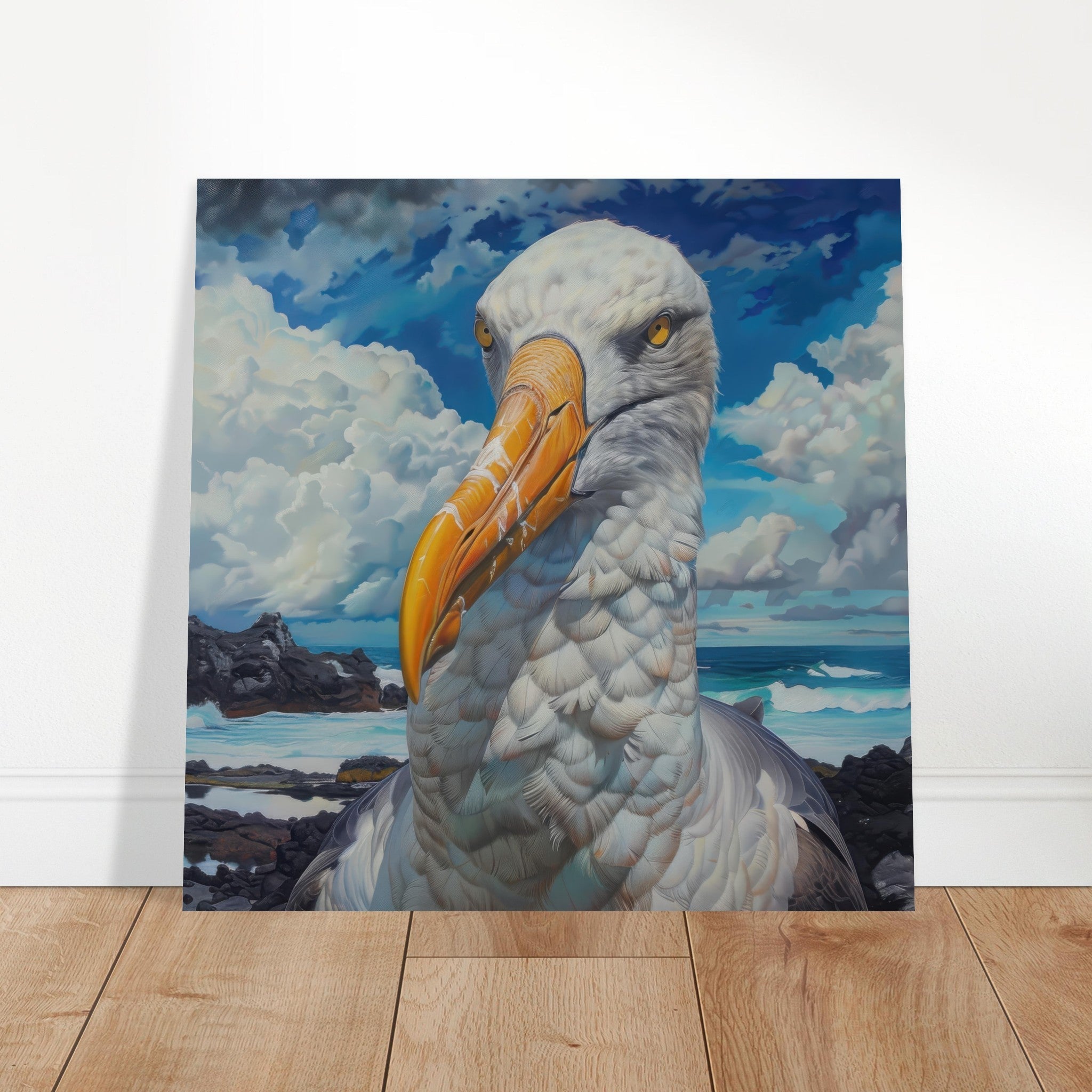Aluminum Print Square - Rough Nature Galapagos Albatros 2 - Shop Ai Art WebShop - Digital Art online Store