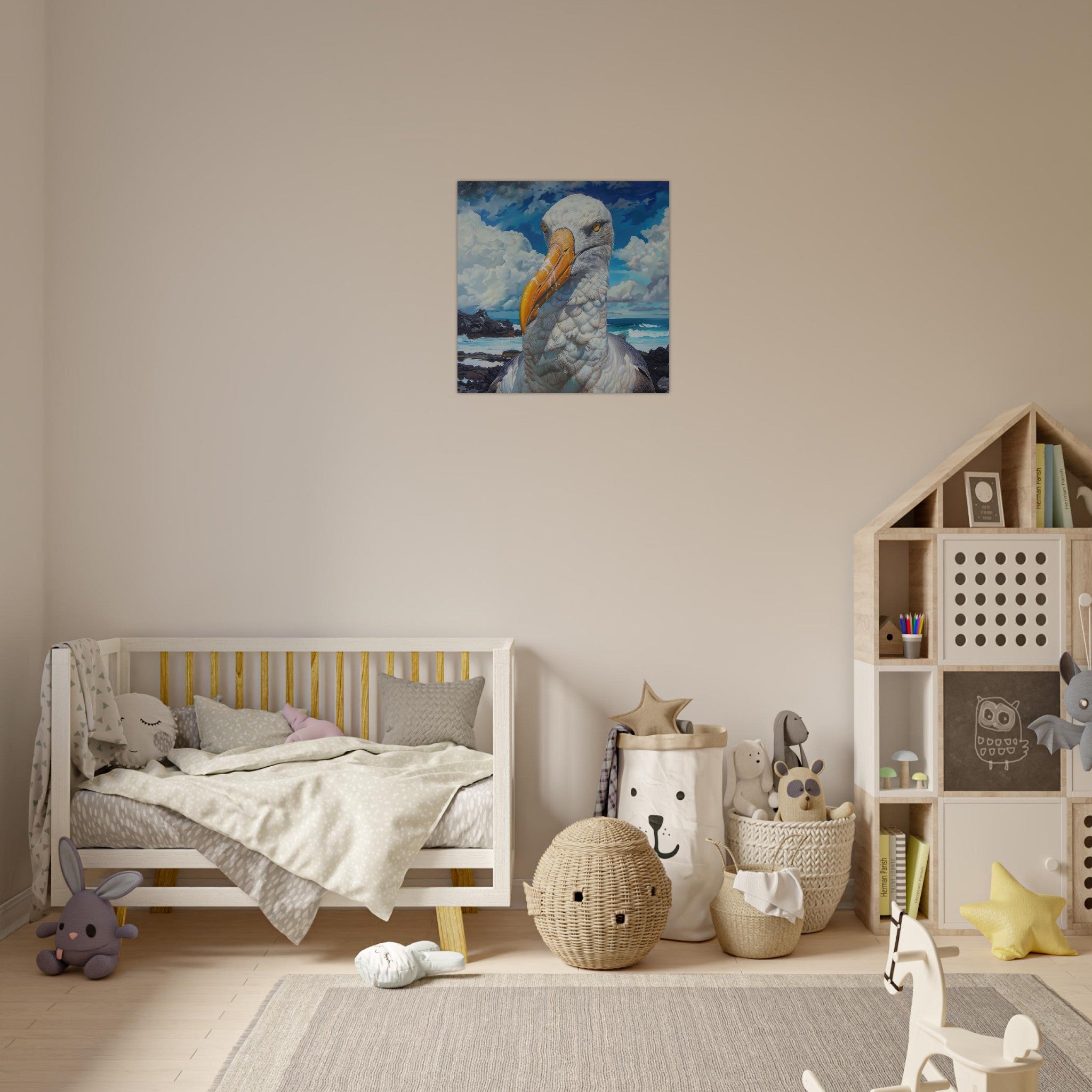 Aluminum Print Square - Rough Nature Galapagos Albatros 2 - Shop Ai Art WebShop - Digital Art online Store