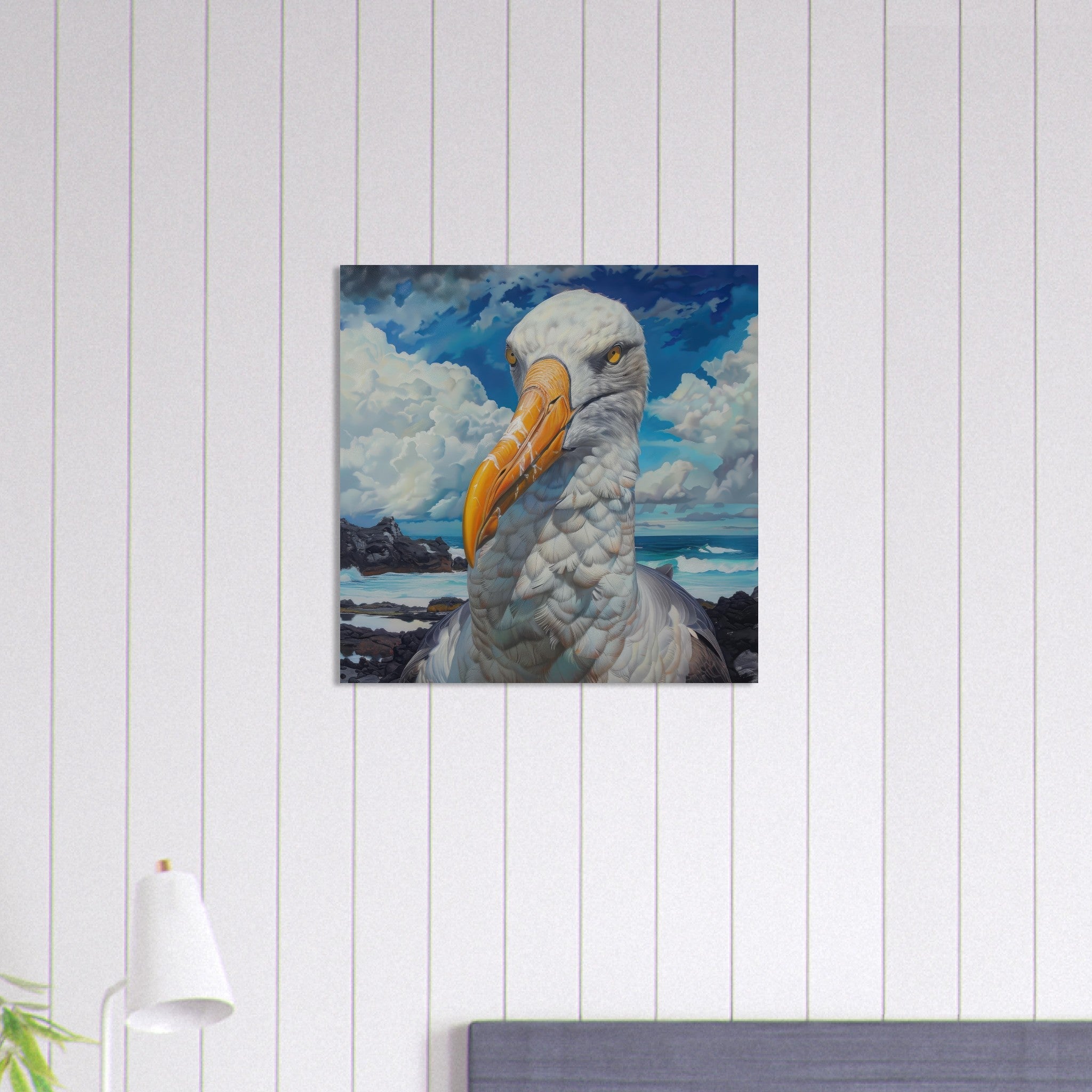 Aluminum Print Square - Rough Nature Galapagos Albatros 2 - Shop Ai Art WebShop - Digital Art online Store