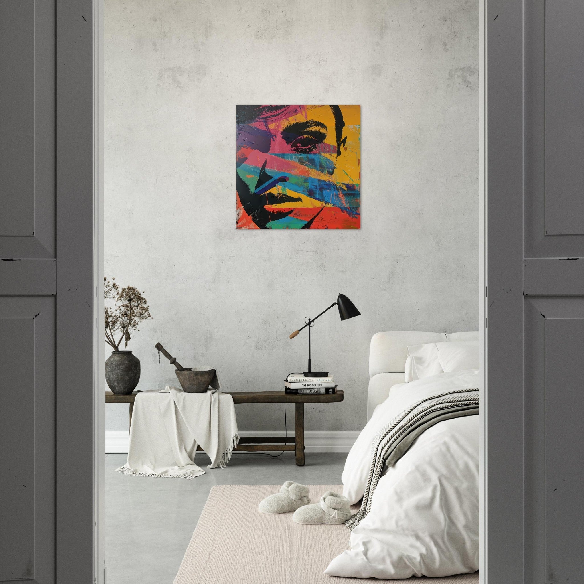 Aluminum Print Square - Swedish popart in abstract style 2 - Shop Ai Art WebShop - Digital Art online Store