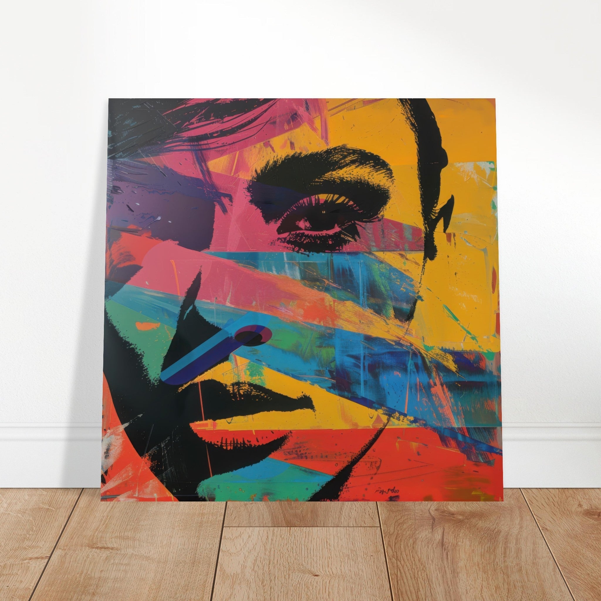 Aluminum Print Square - Swedish popart in abstract style 2 - Shop Ai Art WebShop - Digital Art online Store