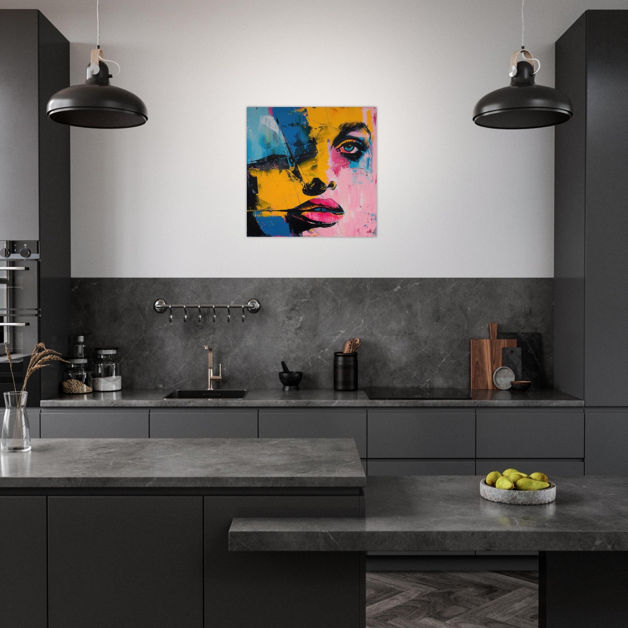 Aluminum Print Square - Swedish popart in abstract style 3 - Shop Ai Art WebShop - Digital Art online Store