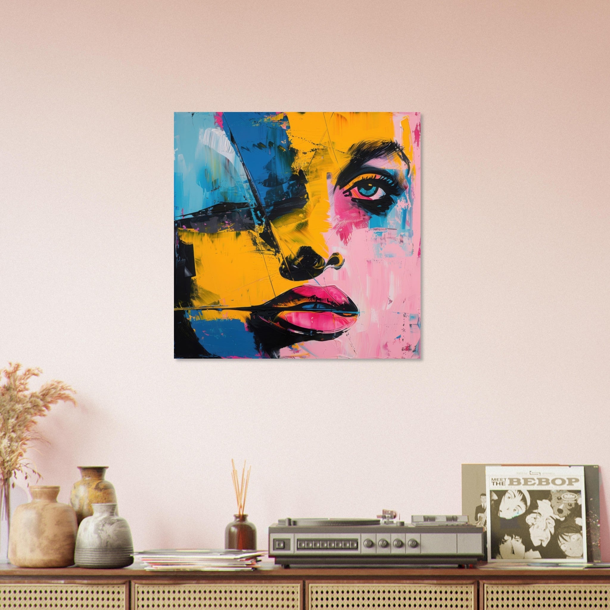 Aluminum Print Square - Swedish popart in abstract style 3 - Shop Ai Art WebShop - Digital Art online Store