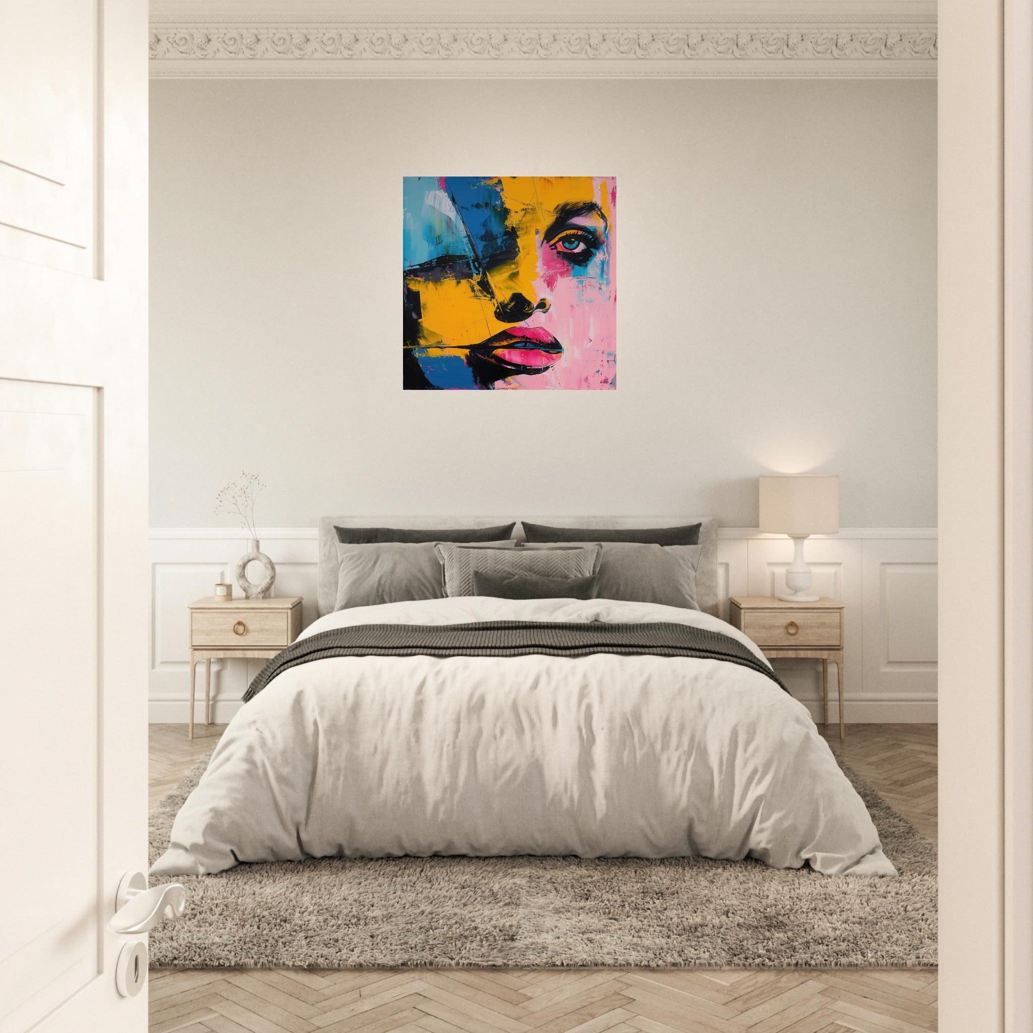 Aluminum Print Square - Swedish popart in abstract style 3 - Shop Ai Art WebShop - Digital Art online Store