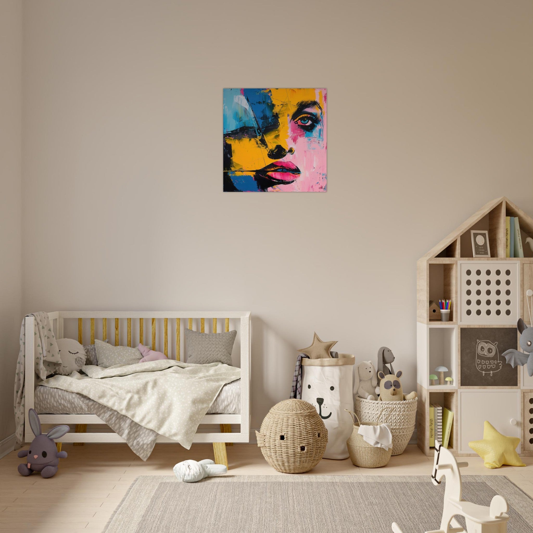 Aluminum Print Square - Swedish popart in abstract style 3 - Shop Ai Art WebShop - Digital Art online Store