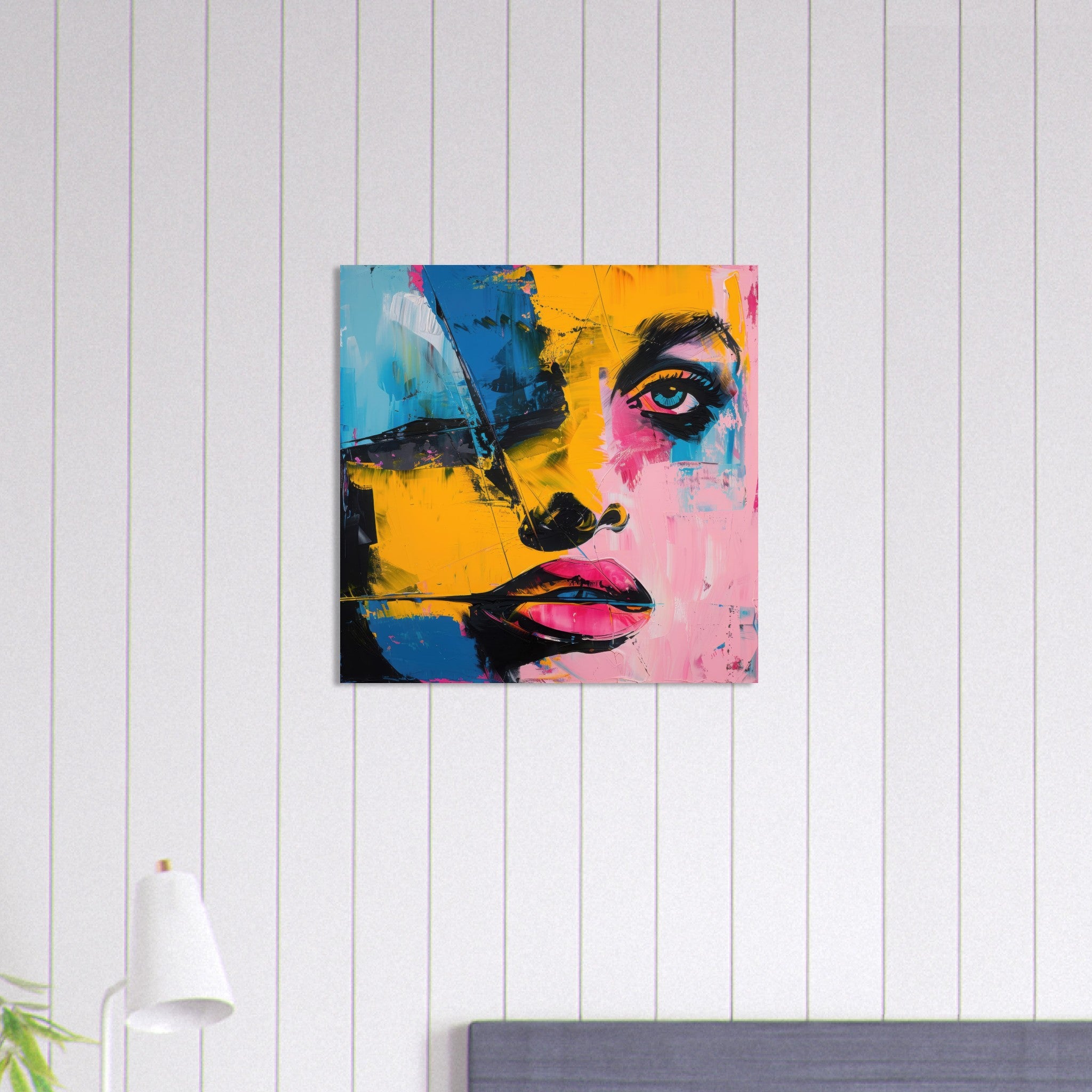 Aluminum Print Square - Swedish popart in abstract style 3 - Shop Ai Art WebShop - Digital Art online Store