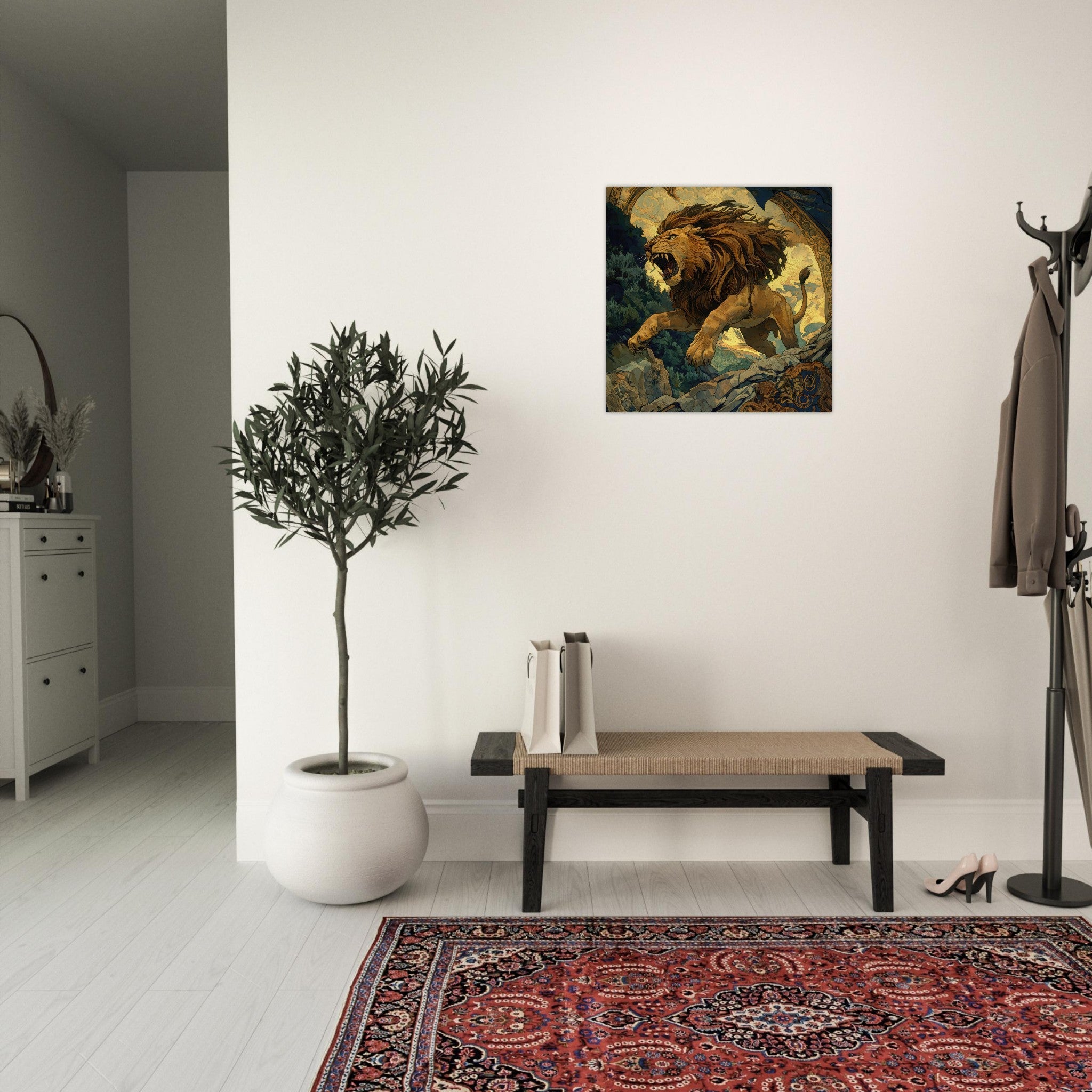 Aluminum Print Square - The Nemean Lion - Shop Ai Art WebShop - Digital Art online Store