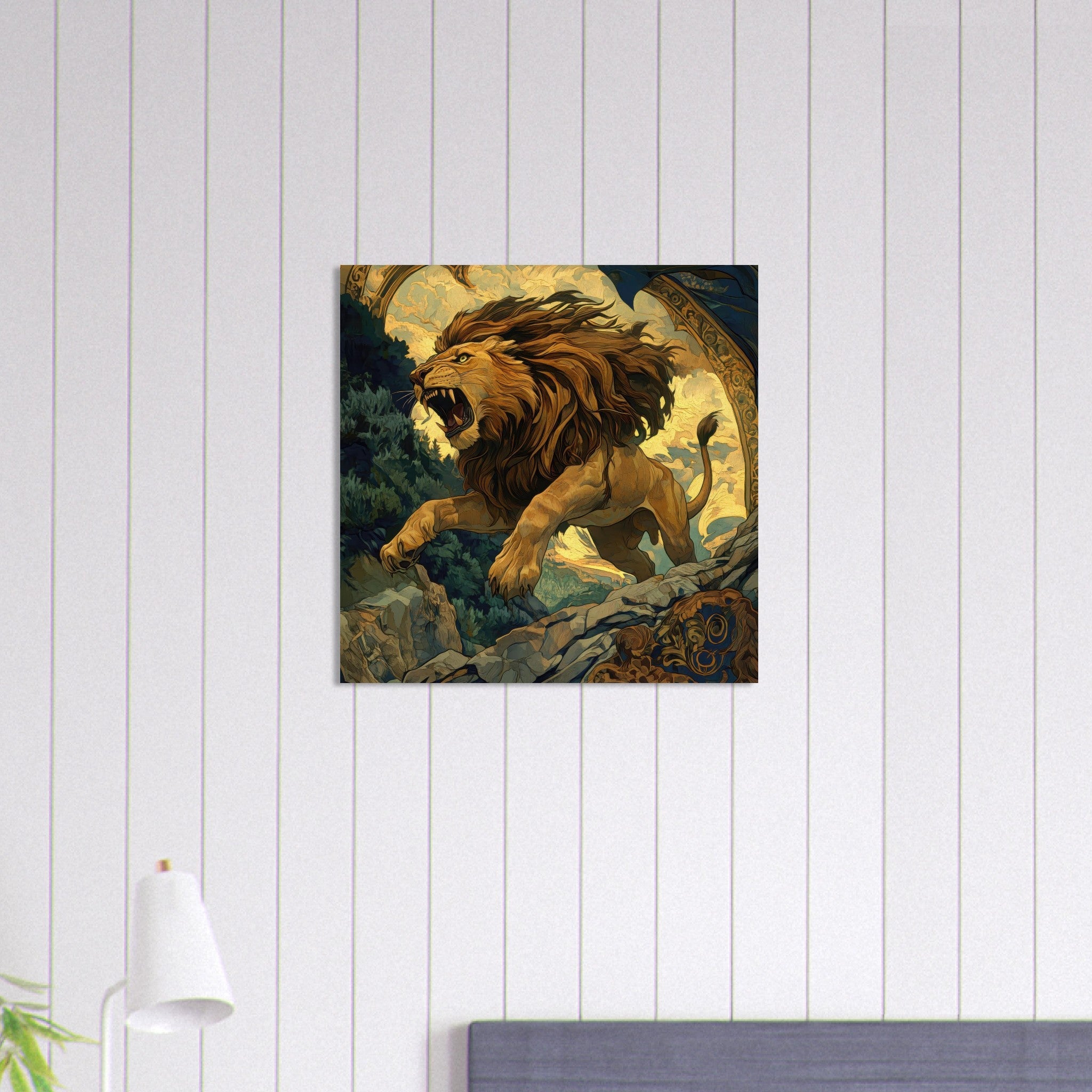Aluminum Print Square - The Nemean Lion - Shop Ai Art WebShop - Digital Art online Store
