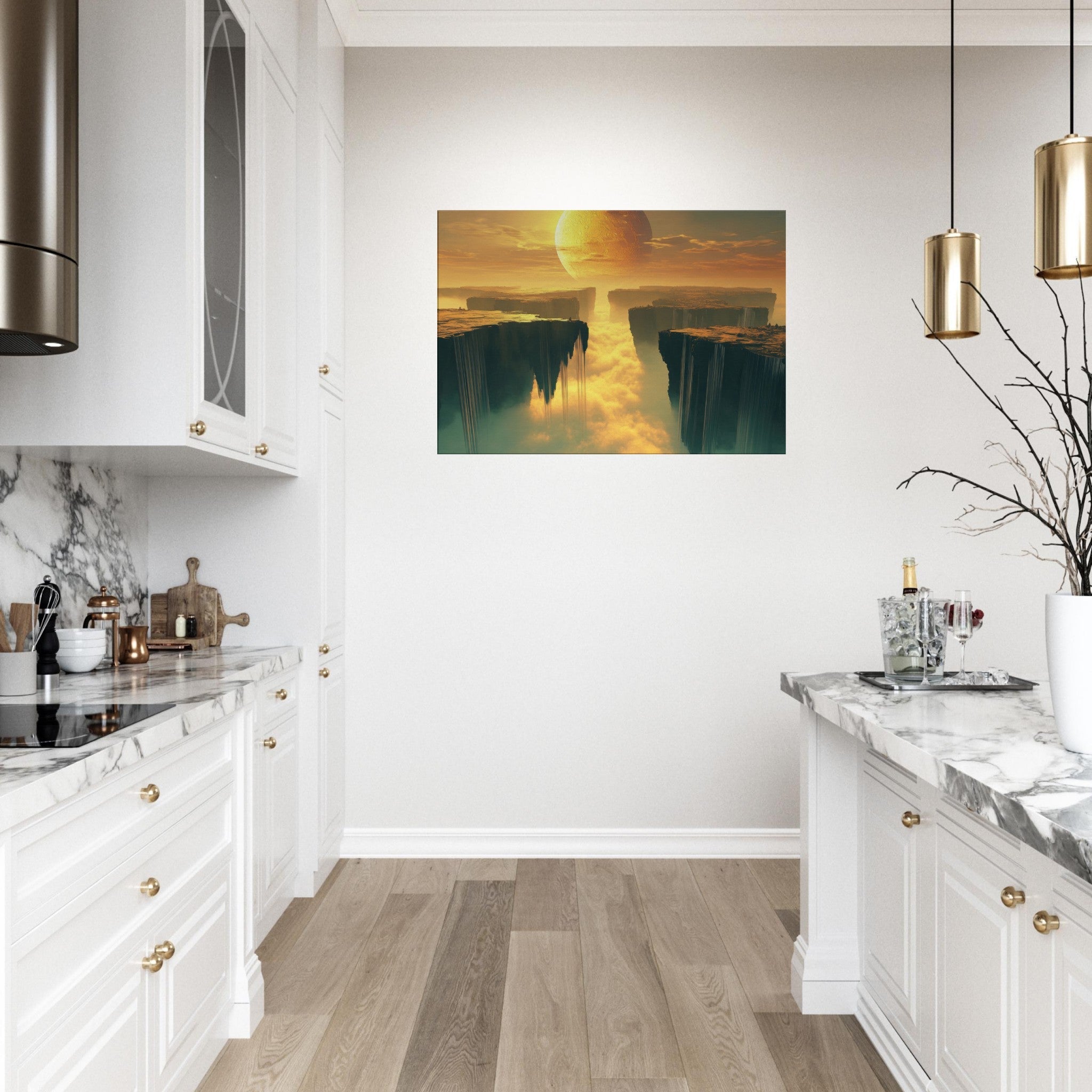 Canvas Landscape - A vast dreamscape with levitating islands a mass 3 - Ai Art Force
