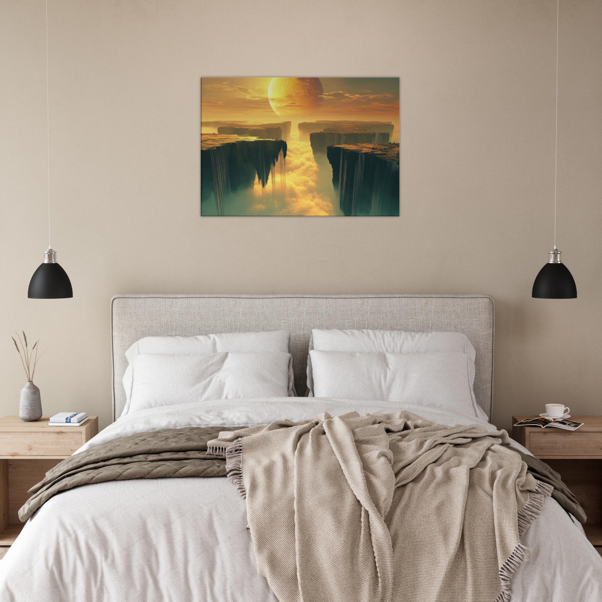 Canvas Landscape - A vast dreamscape with levitating islands a mass 3 - Ai Art Force