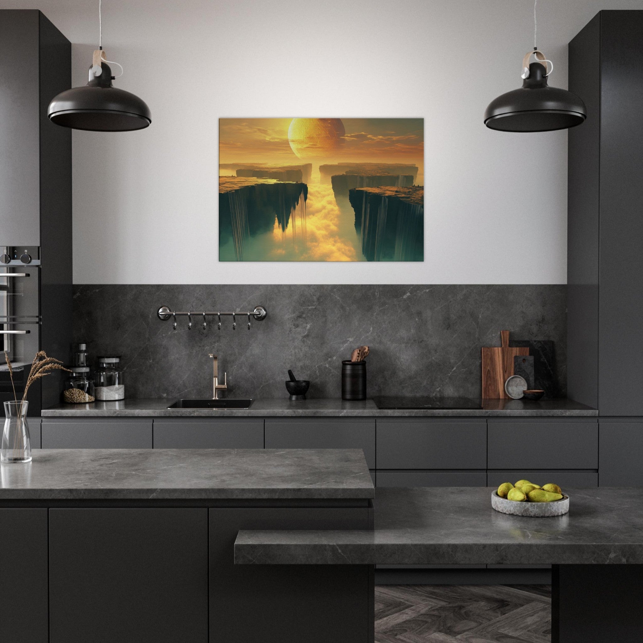 Canvas Landscape - A vast dreamscape with levitating islands a mass 3 - Ai Art Force