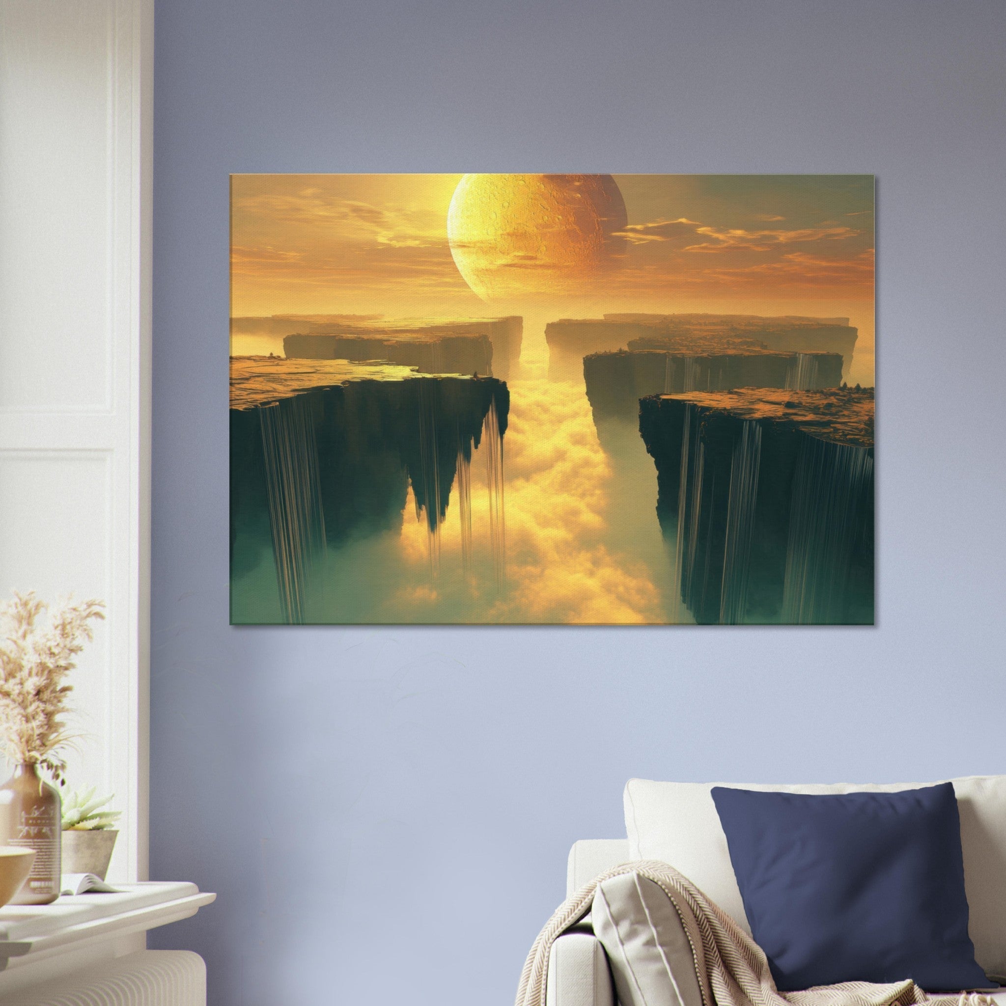 Canvas Landscape - A vast dreamscape with levitating islands a mass 3 - Ai Art Force