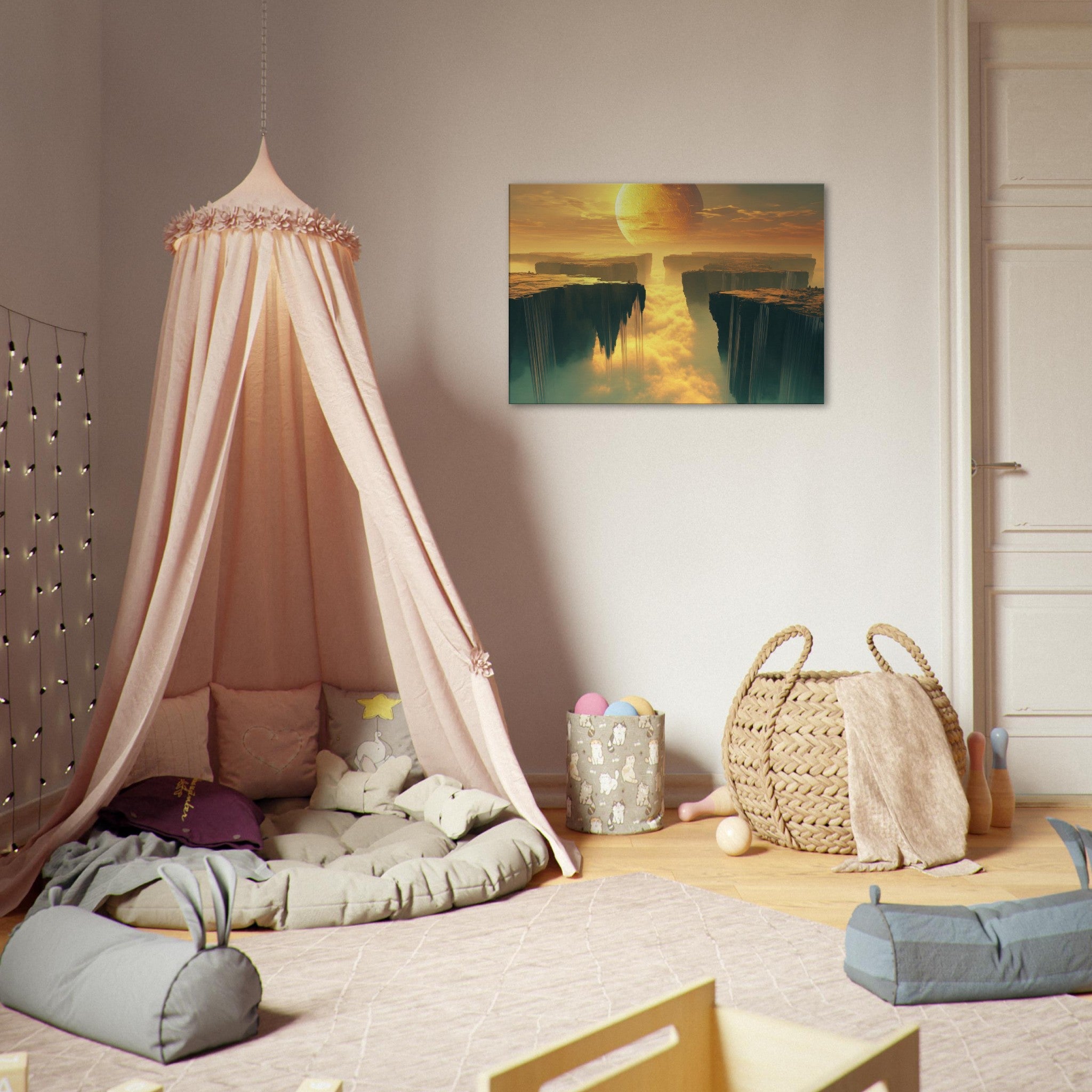 Canvas Landscape - A vast dreamscape with levitating islands a mass 3 - Ai Art Force