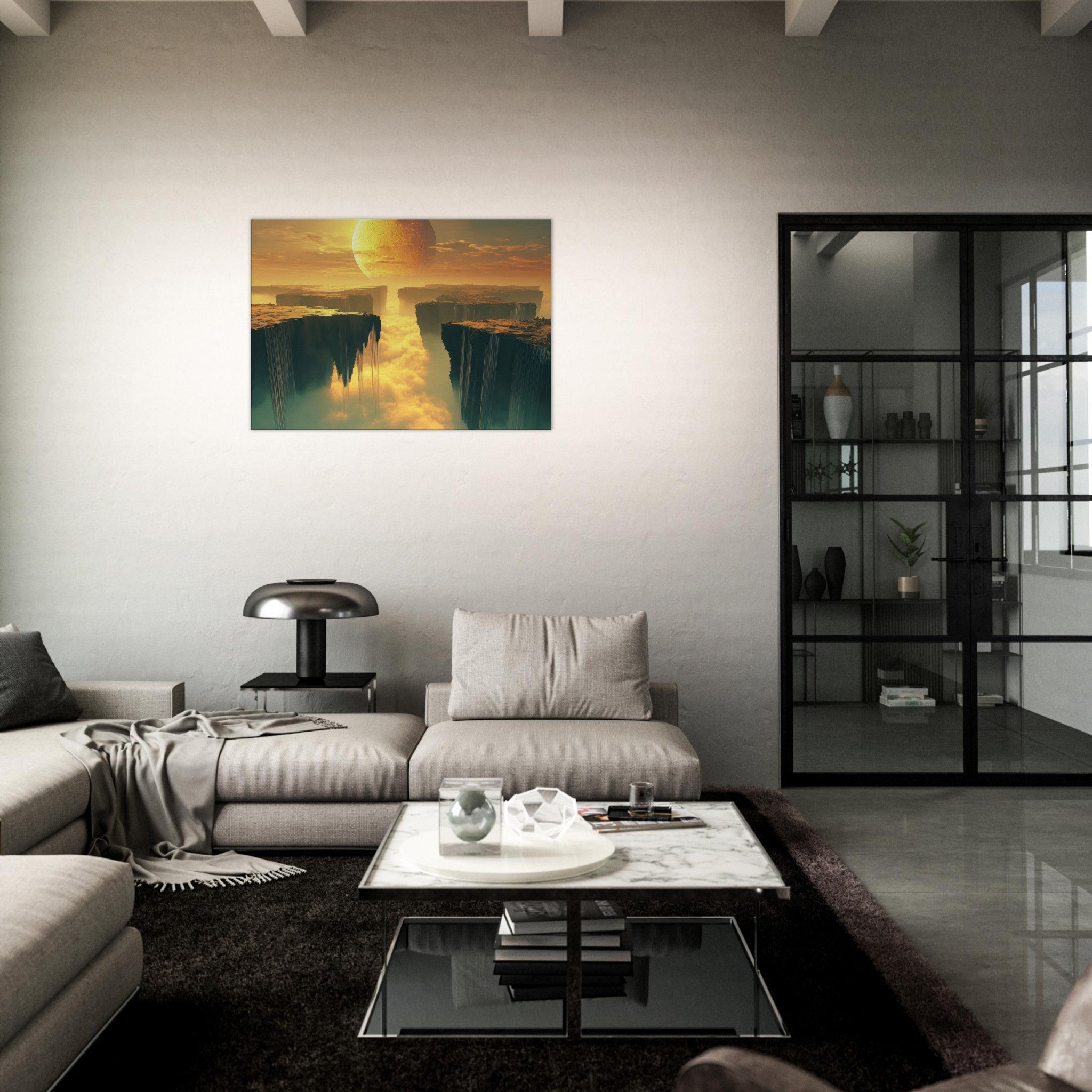 Canvas Landscape - A vast dreamscape with levitating islands a mass 3 - Ai Art Force