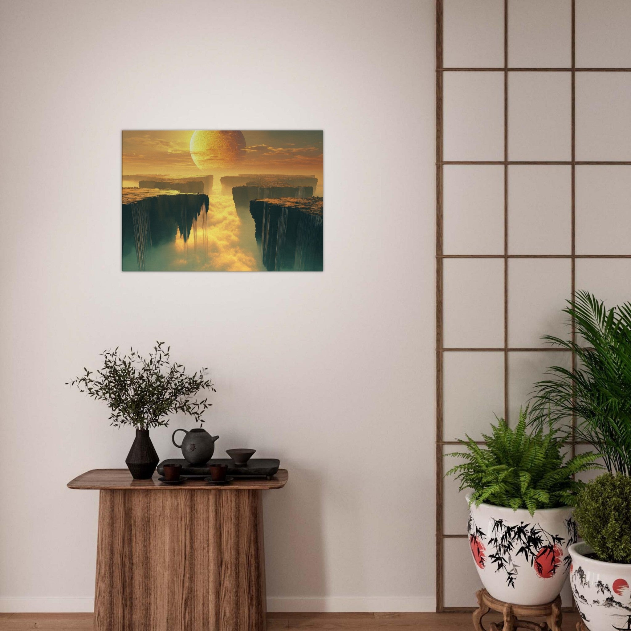 Canvas Landscape - A vast dreamscape with levitating islands a mass 3 - Ai Art Force