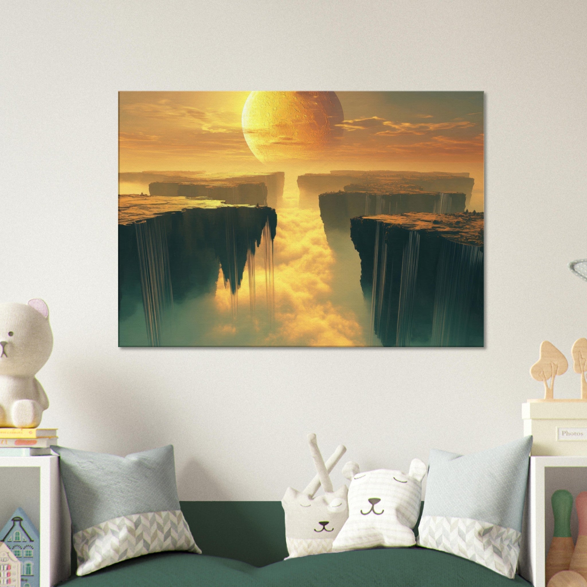 Canvas Landscape - A vast dreamscape with levitating islands a mass 3 - Ai Art Force