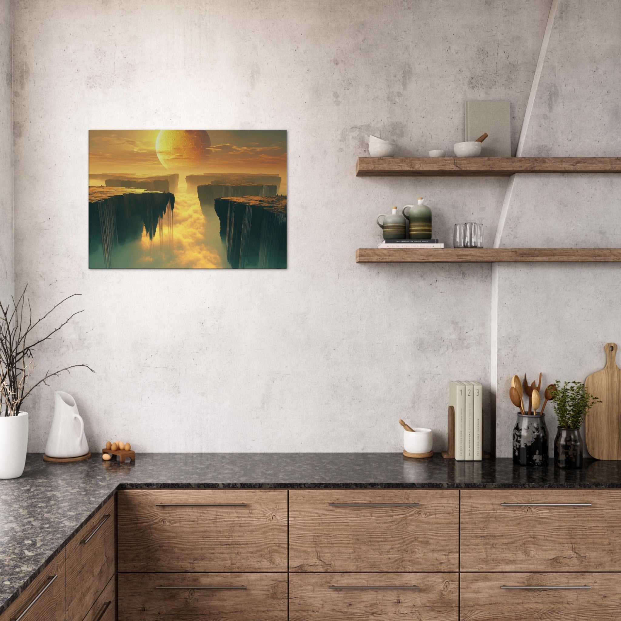 Canvas Landscape - A vast dreamscape with levitating islands a mass 3 - Ai Art Force