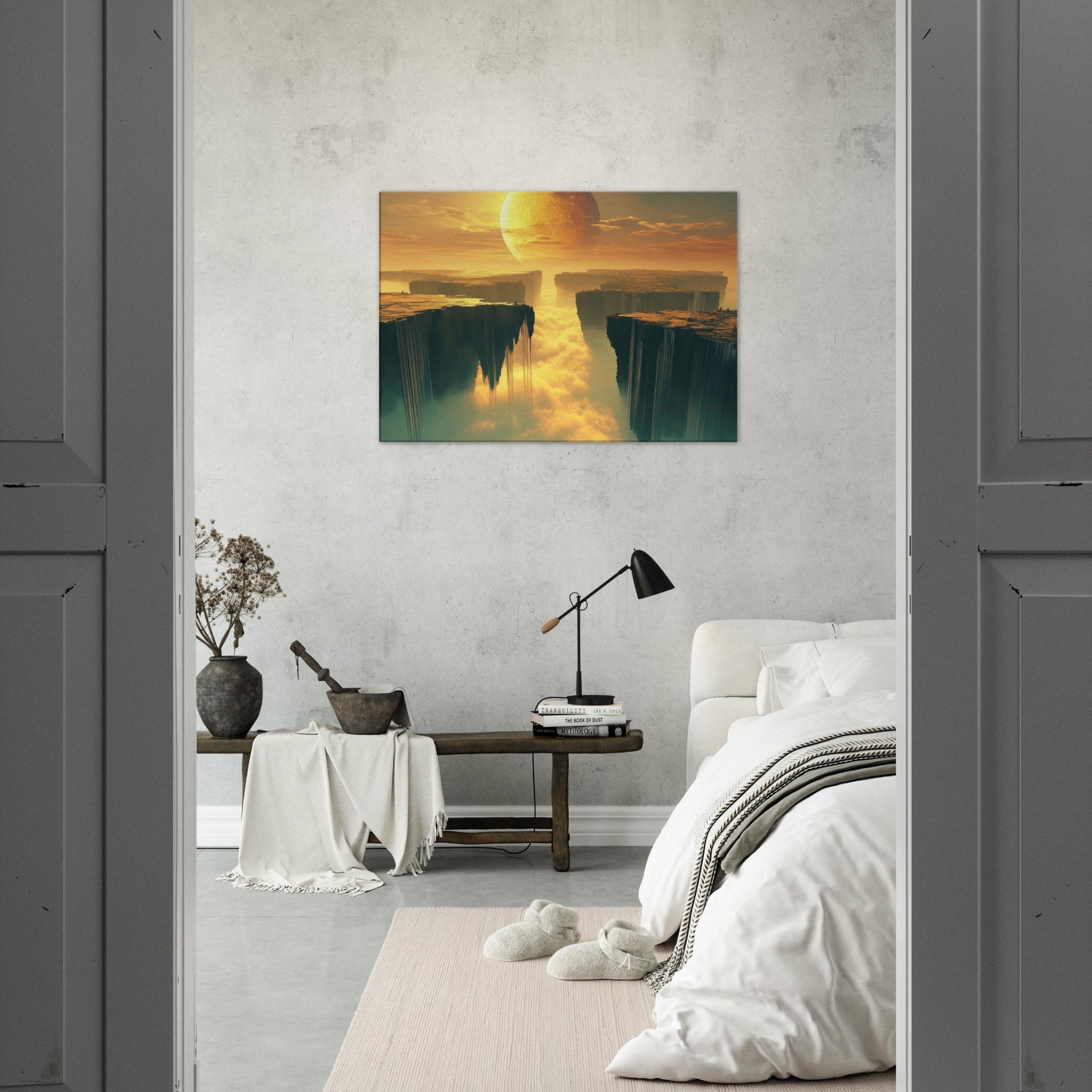 Canvas Landscape - A vast dreamscape with levitating islands a mass 3 - Ai Art Force