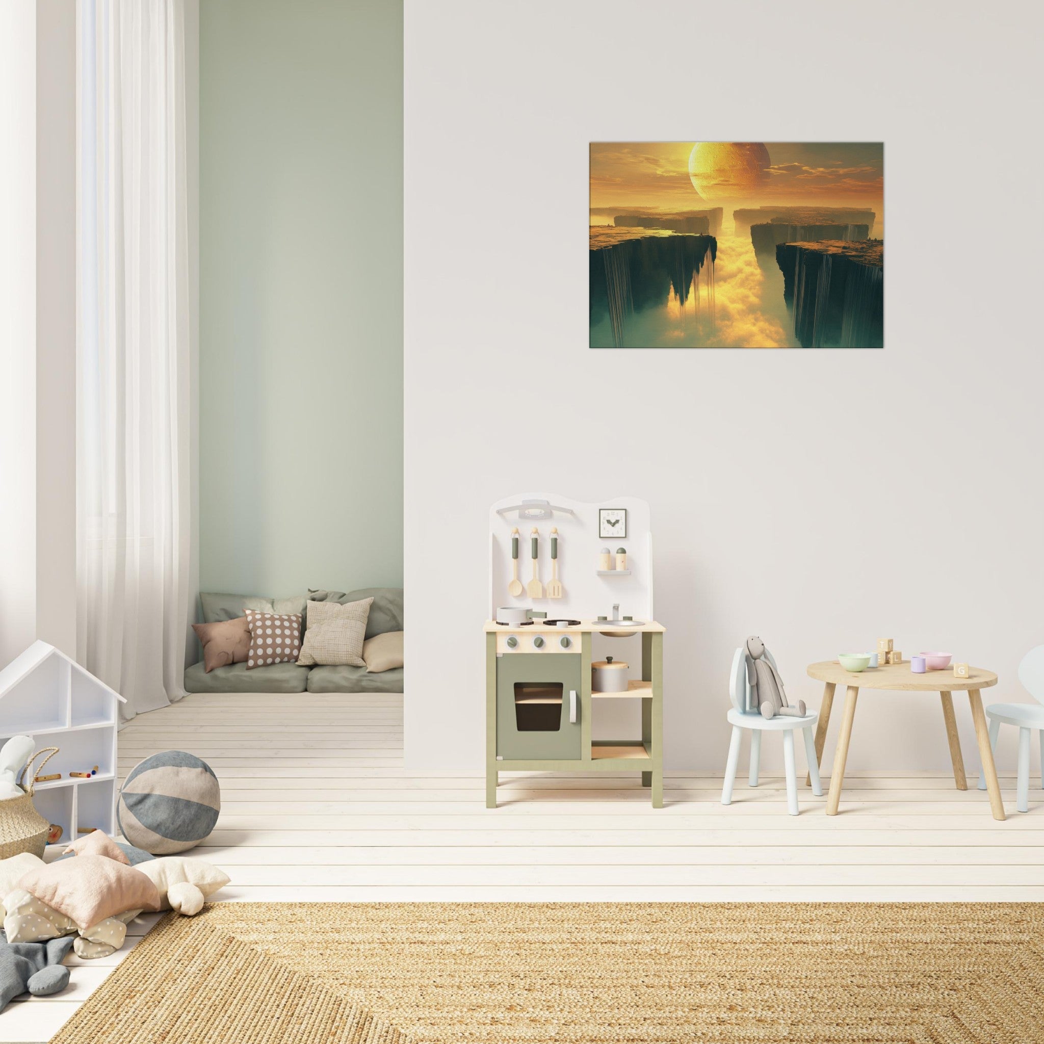 Canvas Landscape - A vast dreamscape with levitating islands a mass 3 - Ai Art Force