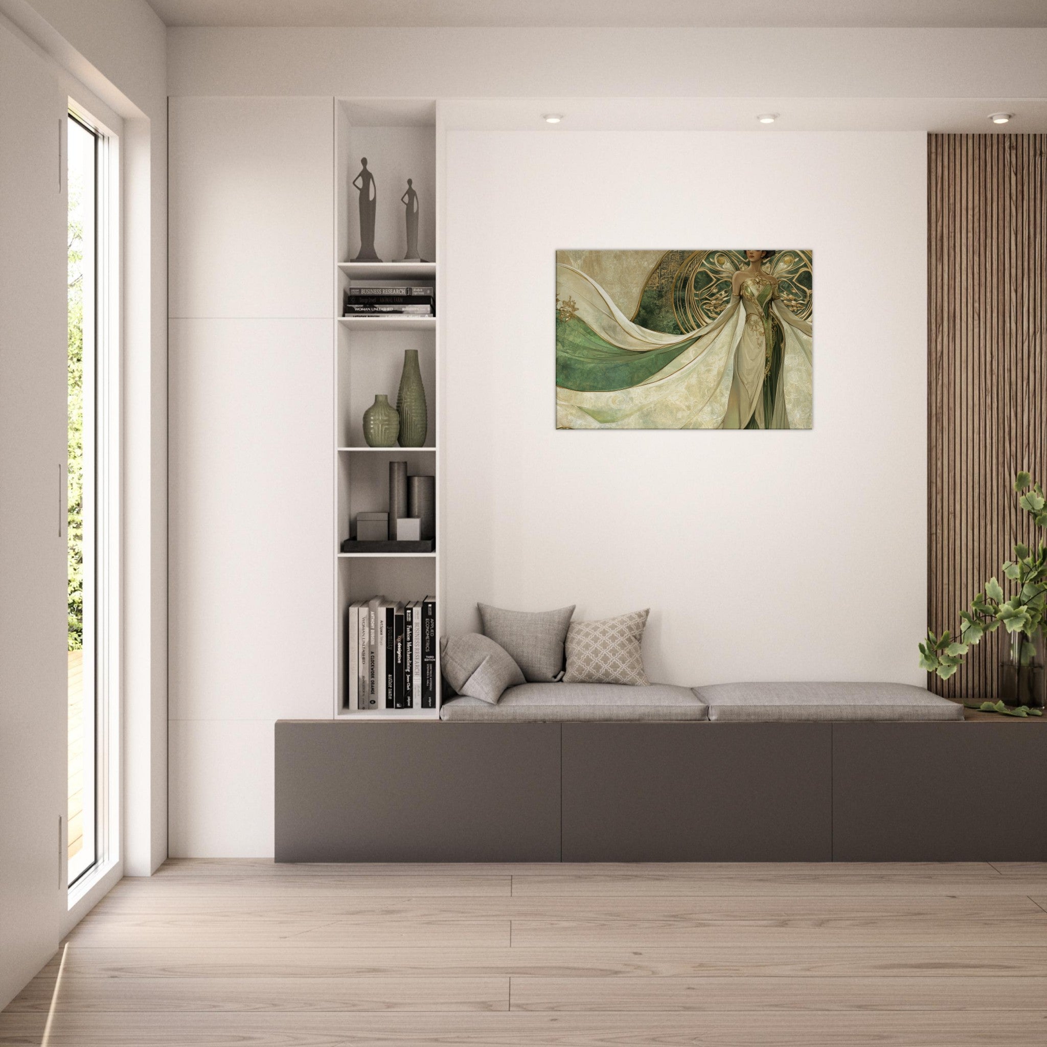 Canvas Landscape - Alien Royalty in Art Nouveau Elegance A portrait 4 - Shop Ai Art WebShop - Digital Art online Store