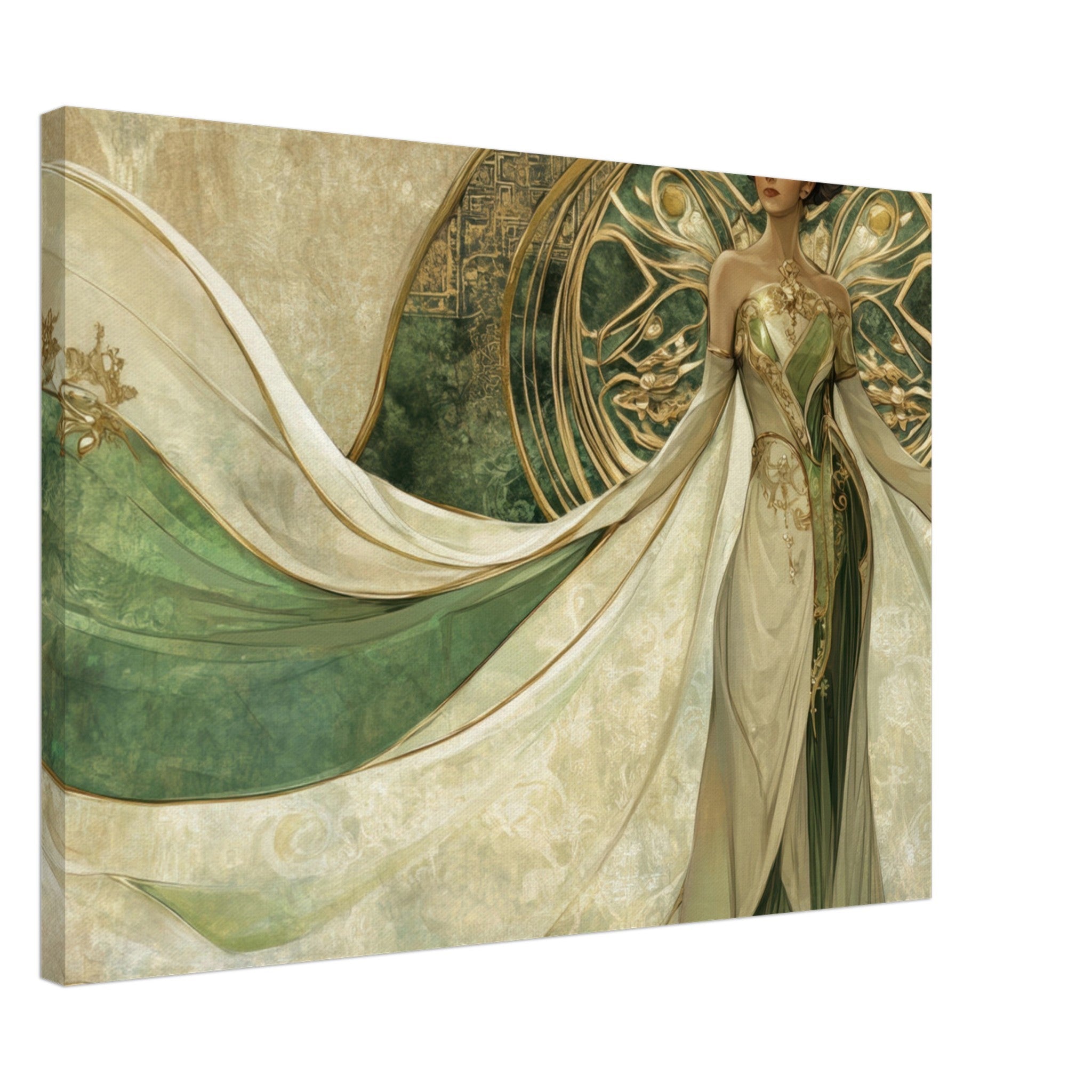 Canvas Landscape - Alien Royalty in Art Nouveau Elegance A portrait 4 - Shop Ai Art WebShop - Digital Art online Store
