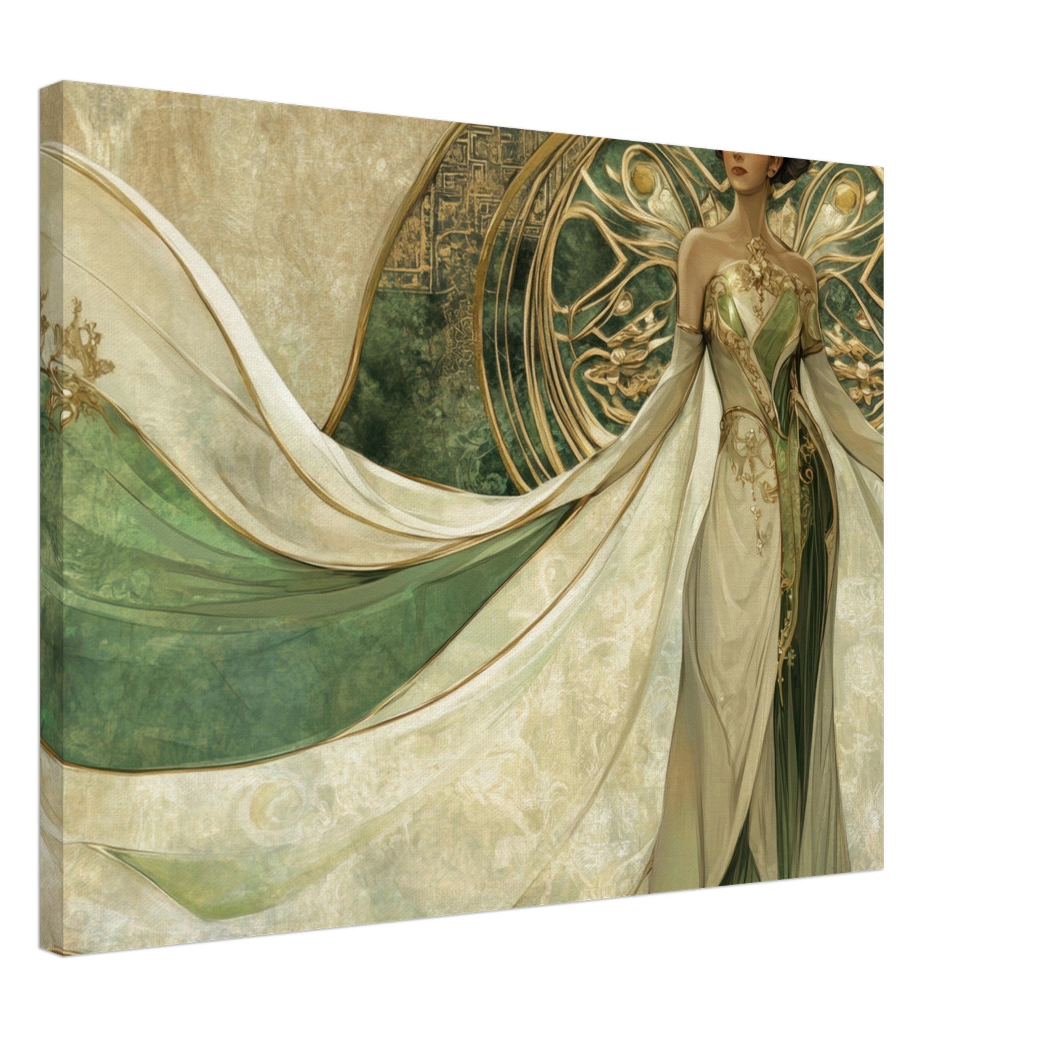 Canvas Landscape - Alien Royalty in Art Nouveau Elegance A portrait 4 - Shop Ai Art WebShop - Digital Art online Store