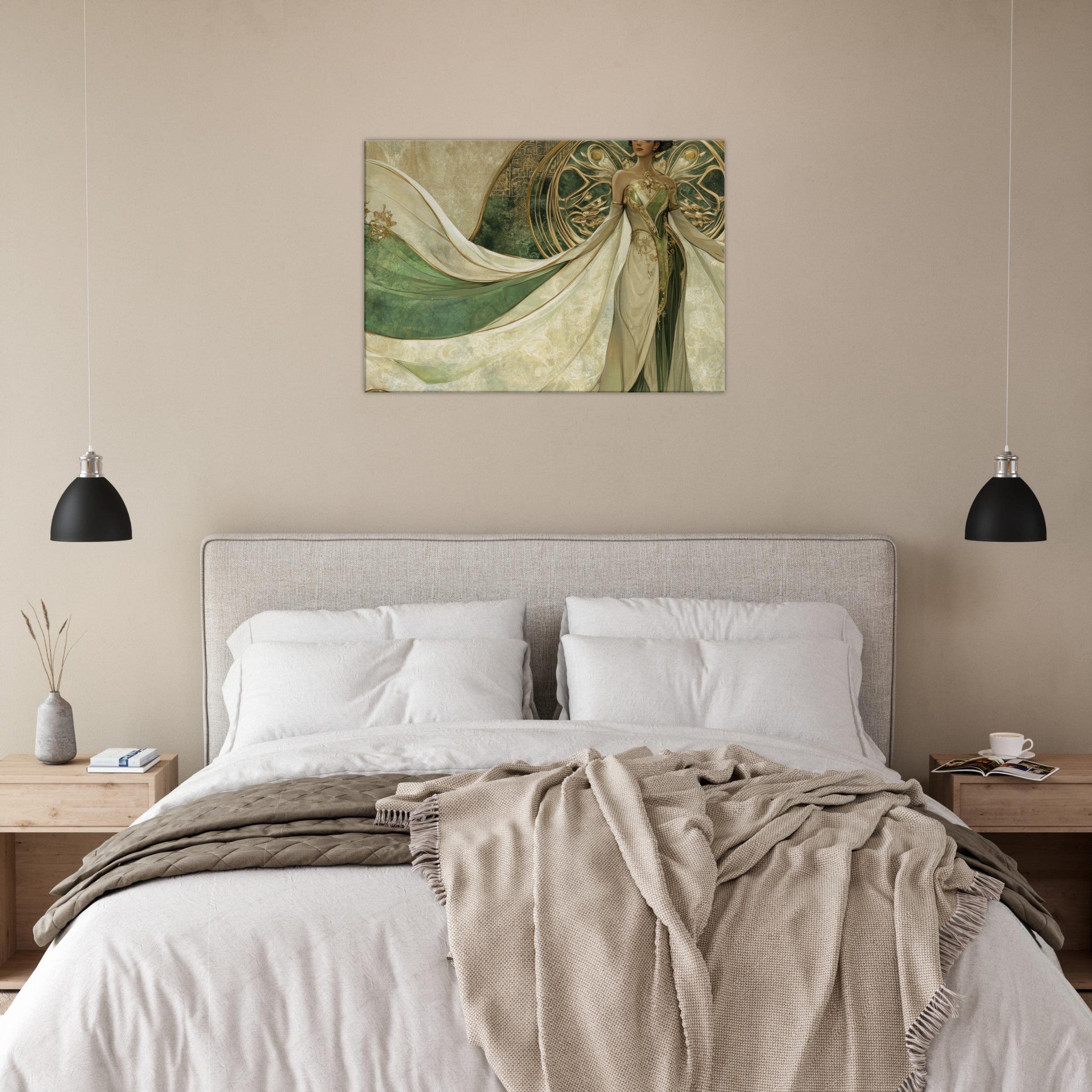Canvas Landscape - Alien Royalty in Art Nouveau Elegance A portrait 4 - Shop Ai Art WebShop - Digital Art online Store