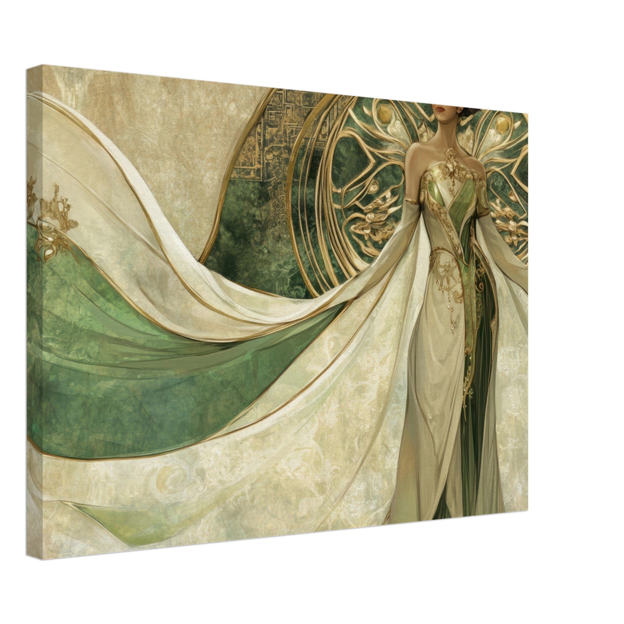 Canvas Landscape - Alien Royalty in Art Nouveau Elegance A portrait 4 - Shop Ai Art WebShop - Digital Art online Store