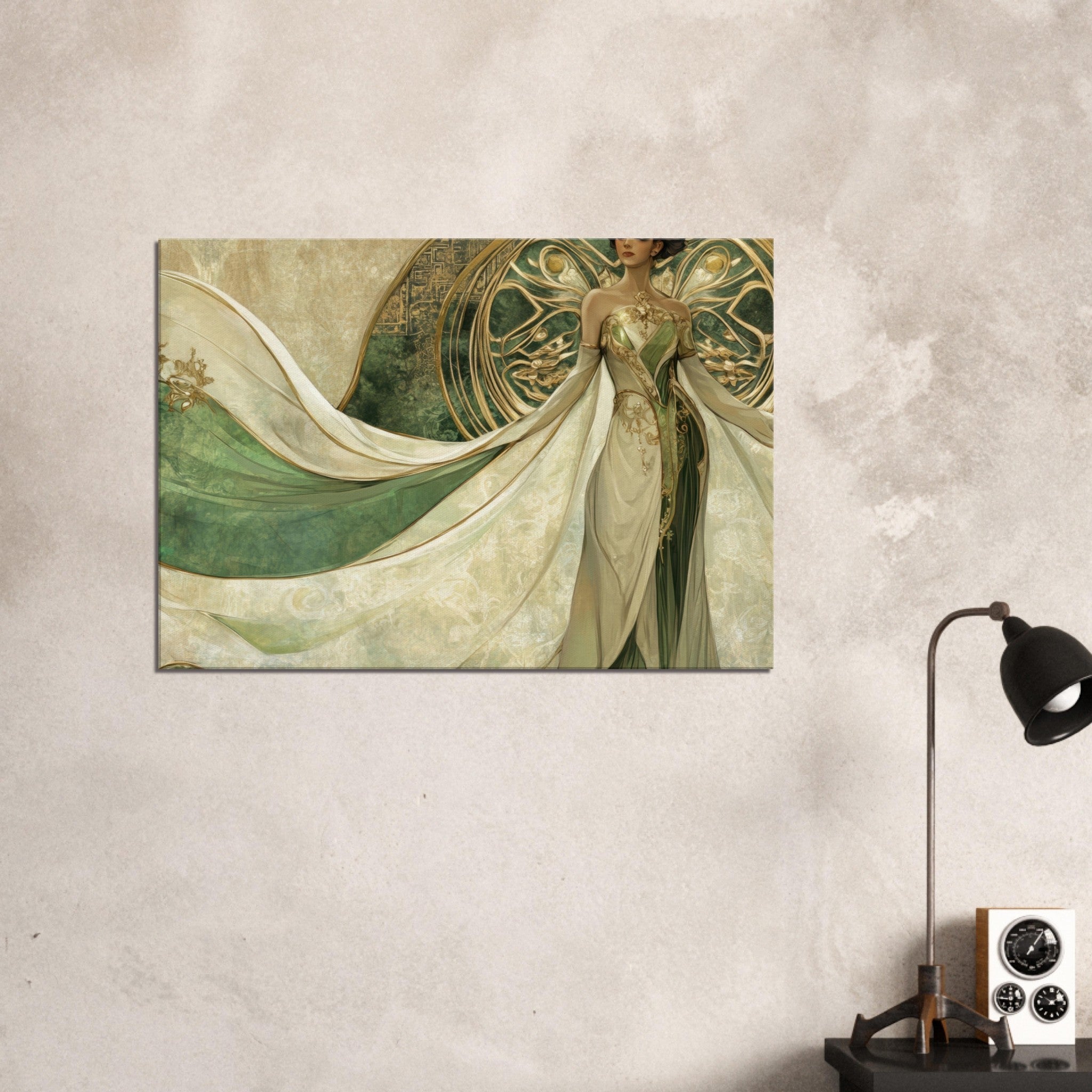 Canvas Landscape - Alien Royalty in Art Nouveau Elegance A portrait 4 - Shop Ai Art WebShop - Digital Art online Store