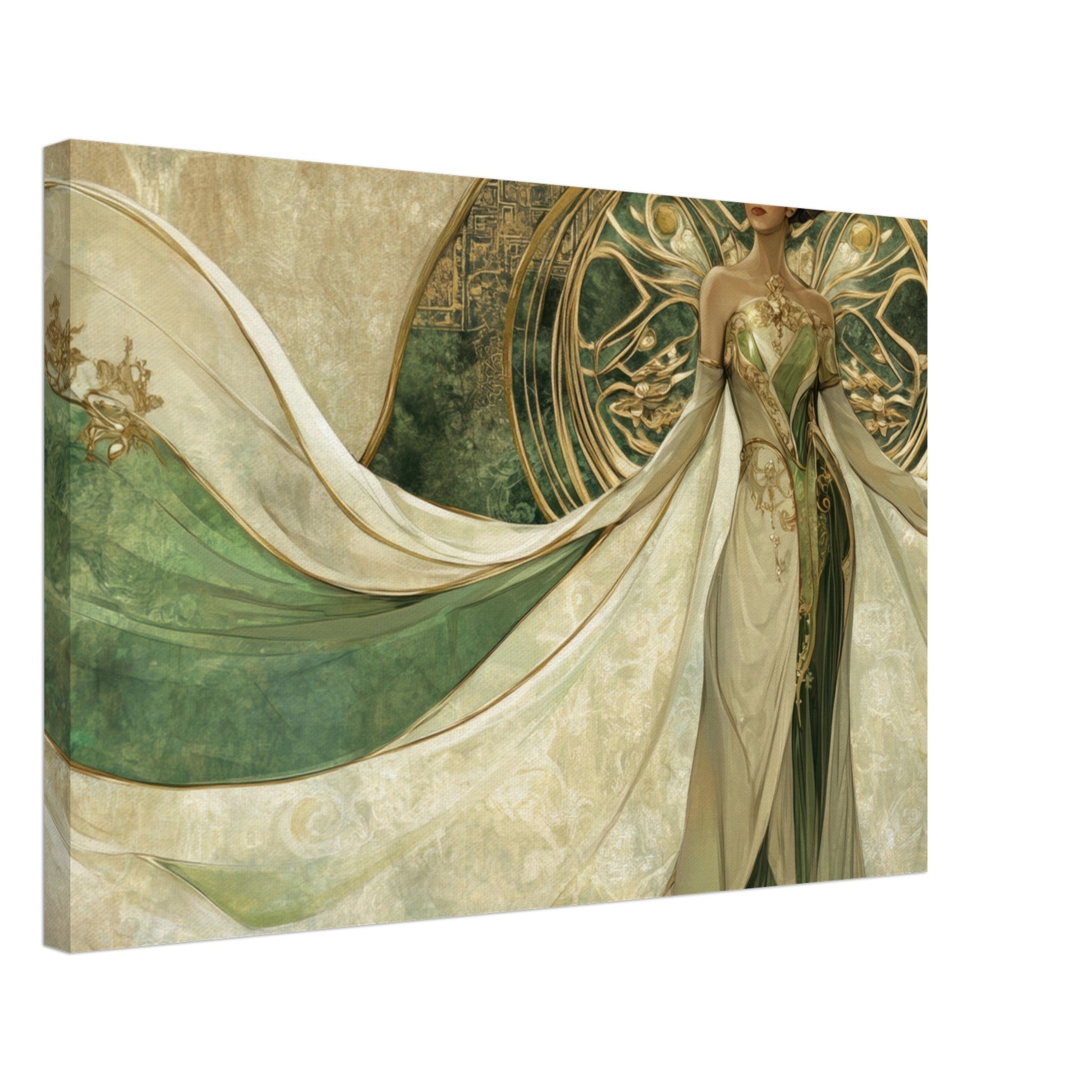 Canvas Landscape - Alien Royalty in Art Nouveau Elegance A portrait 4 - Shop Ai Art WebShop - Digital Art online Store