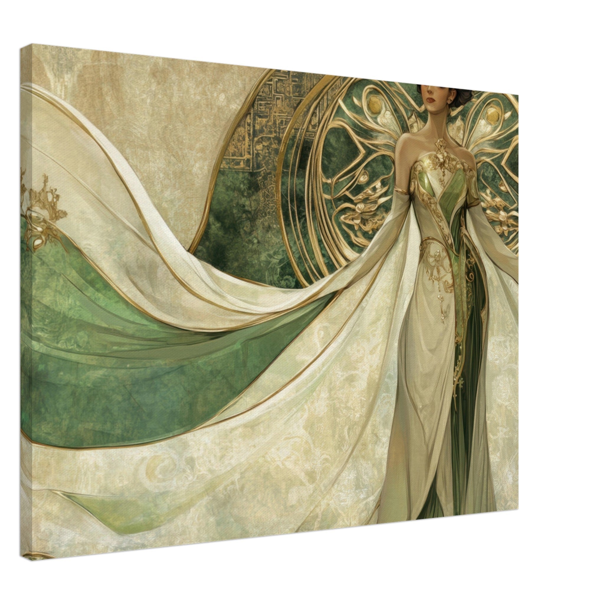 Canvas Landscape - Alien Royalty in Art Nouveau Elegance A portrait 4 - Shop Ai Art WebShop - Digital Art online Store