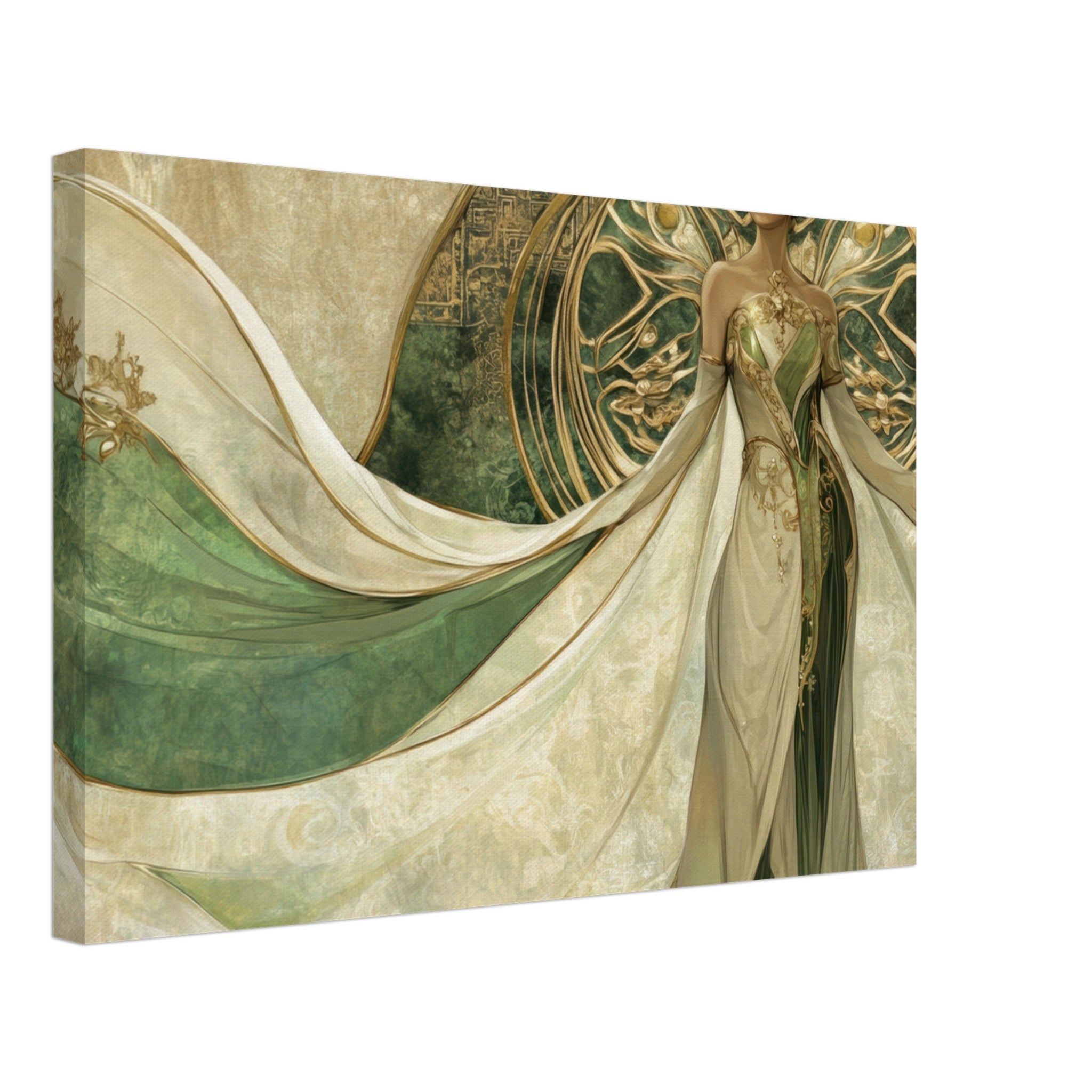 Canvas Landscape - Alien Royalty in Art Nouveau Elegance A portrait 4 - Shop Ai Art WebShop - Digital Art online Store