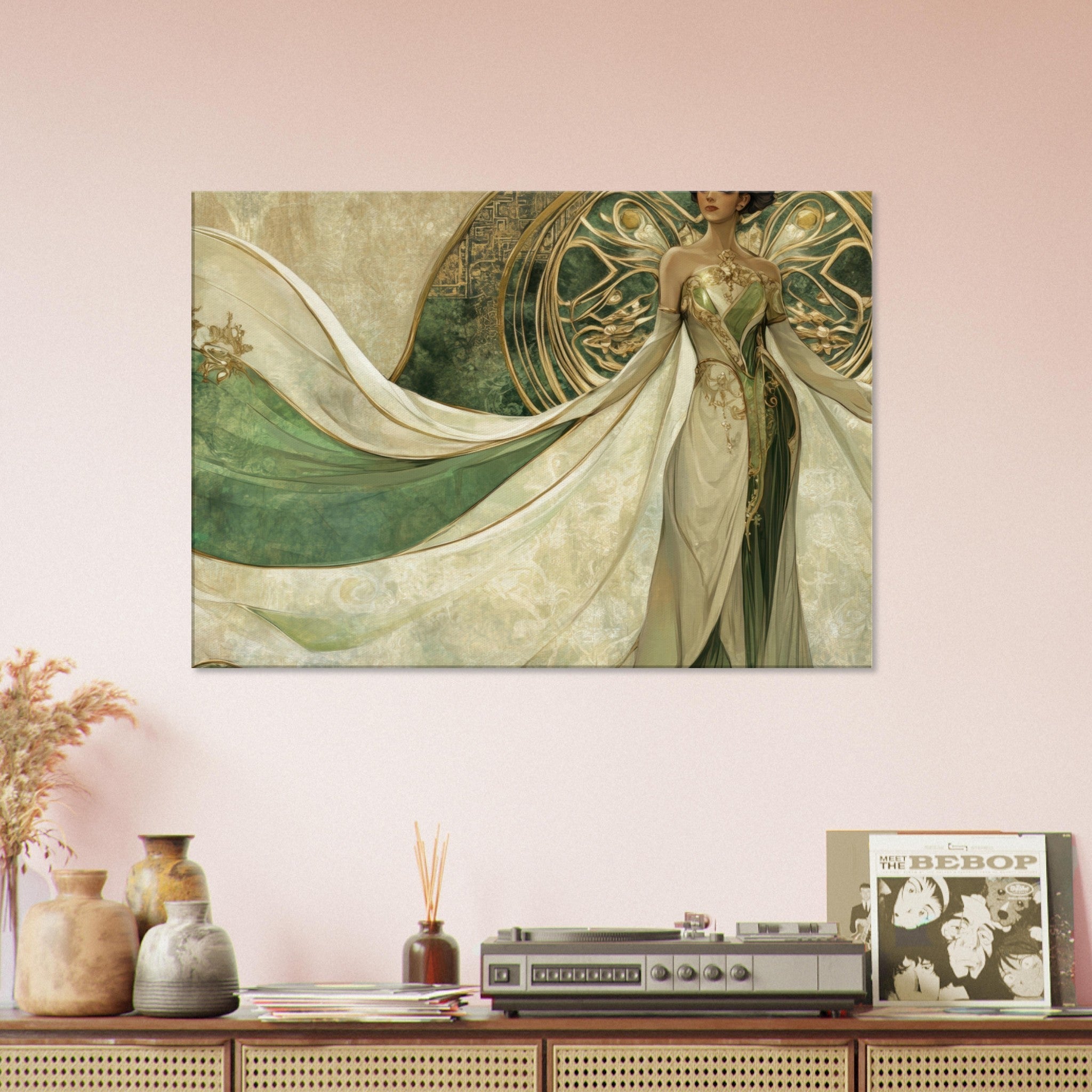 Canvas Landscape - Alien Royalty in Art Nouveau Elegance A portrait 4 - Shop Ai Art WebShop - Digital Art online Store