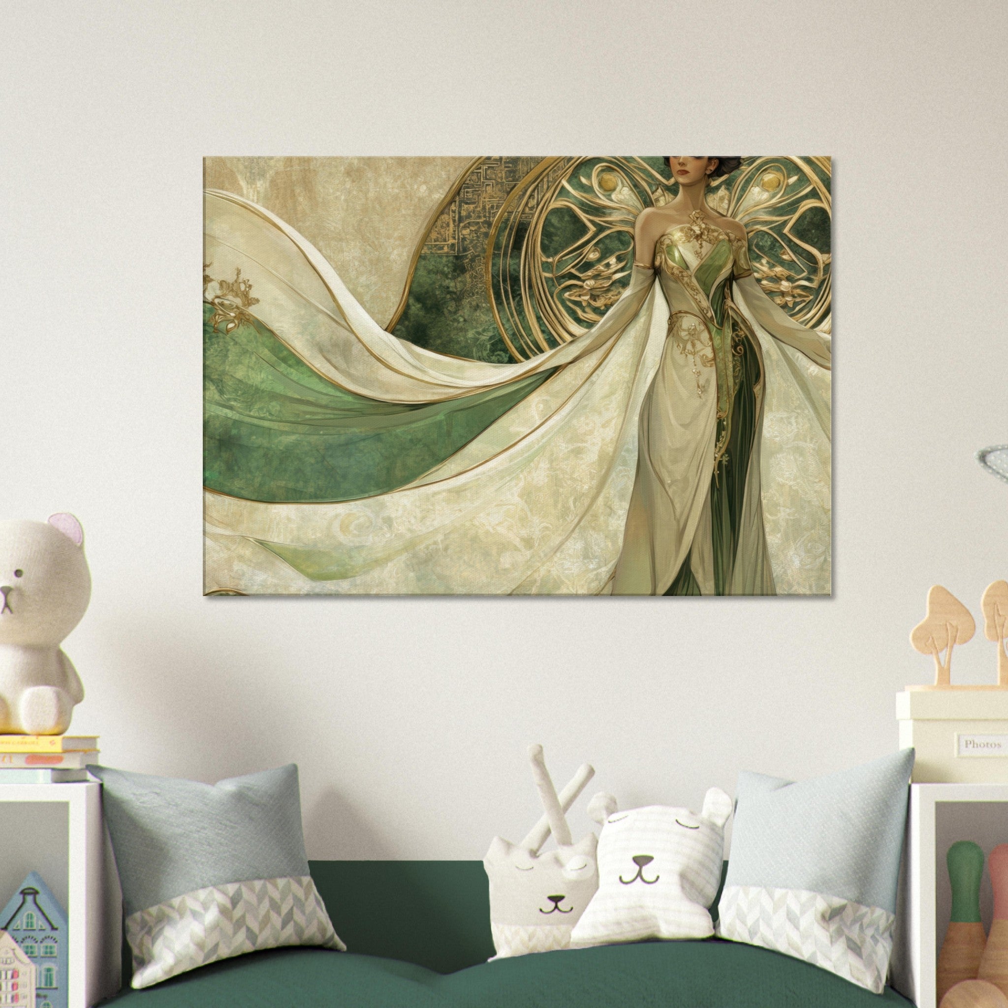 Canvas Landscape - Alien Royalty in Art Nouveau Elegance A portrait 4 - Shop Ai Art WebShop - Digital Art online Store