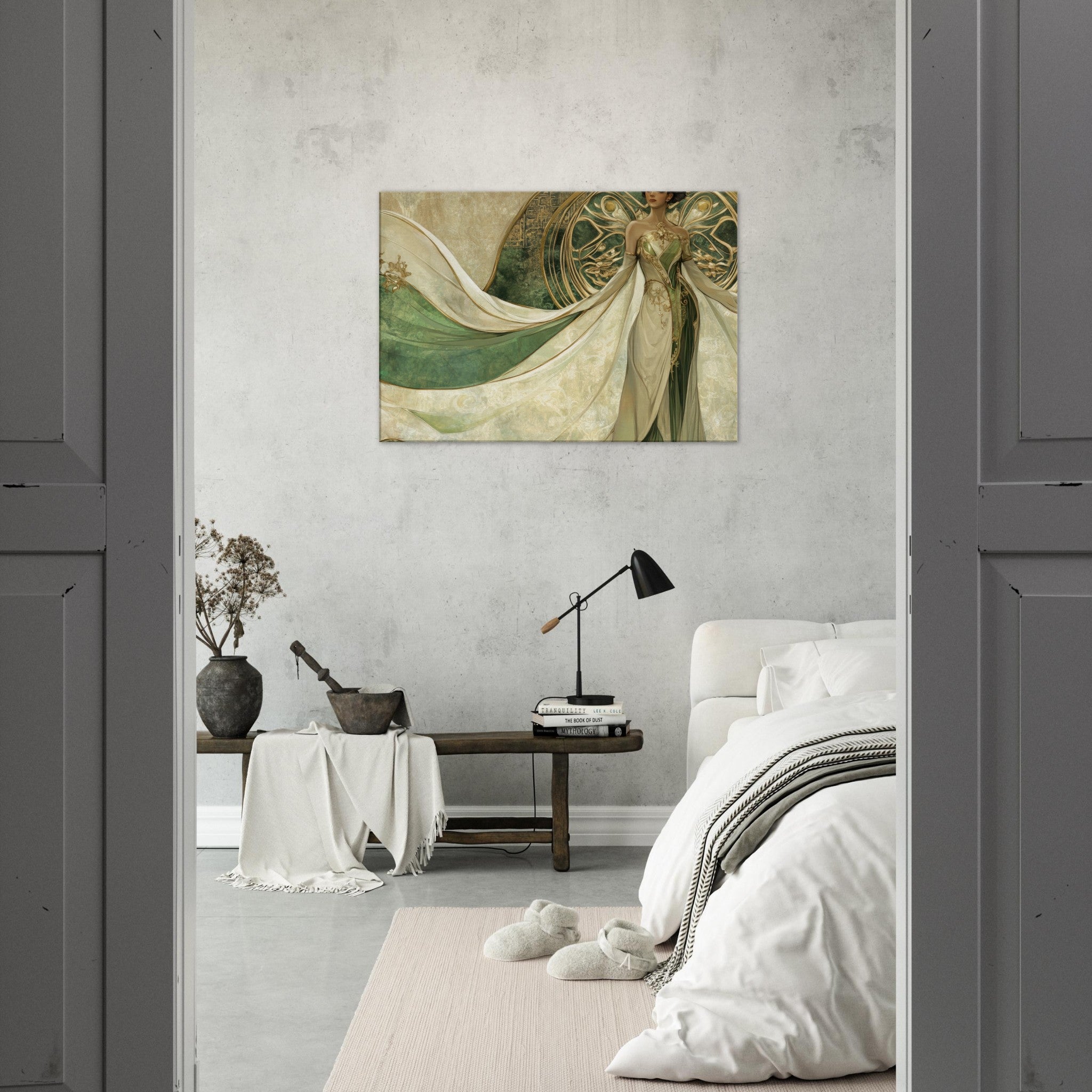 Canvas Landscape - Alien Royalty in Art Nouveau Elegance A portrait 4 - Shop Ai Art WebShop - Digital Art online Store
