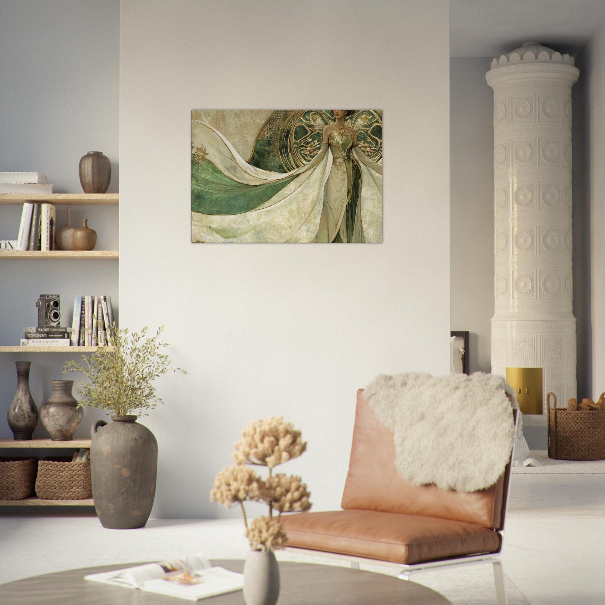 Canvas Landscape - Alien Royalty in Art Nouveau Elegance A portrait 4 - Shop Ai Art WebShop - Digital Art online Store
