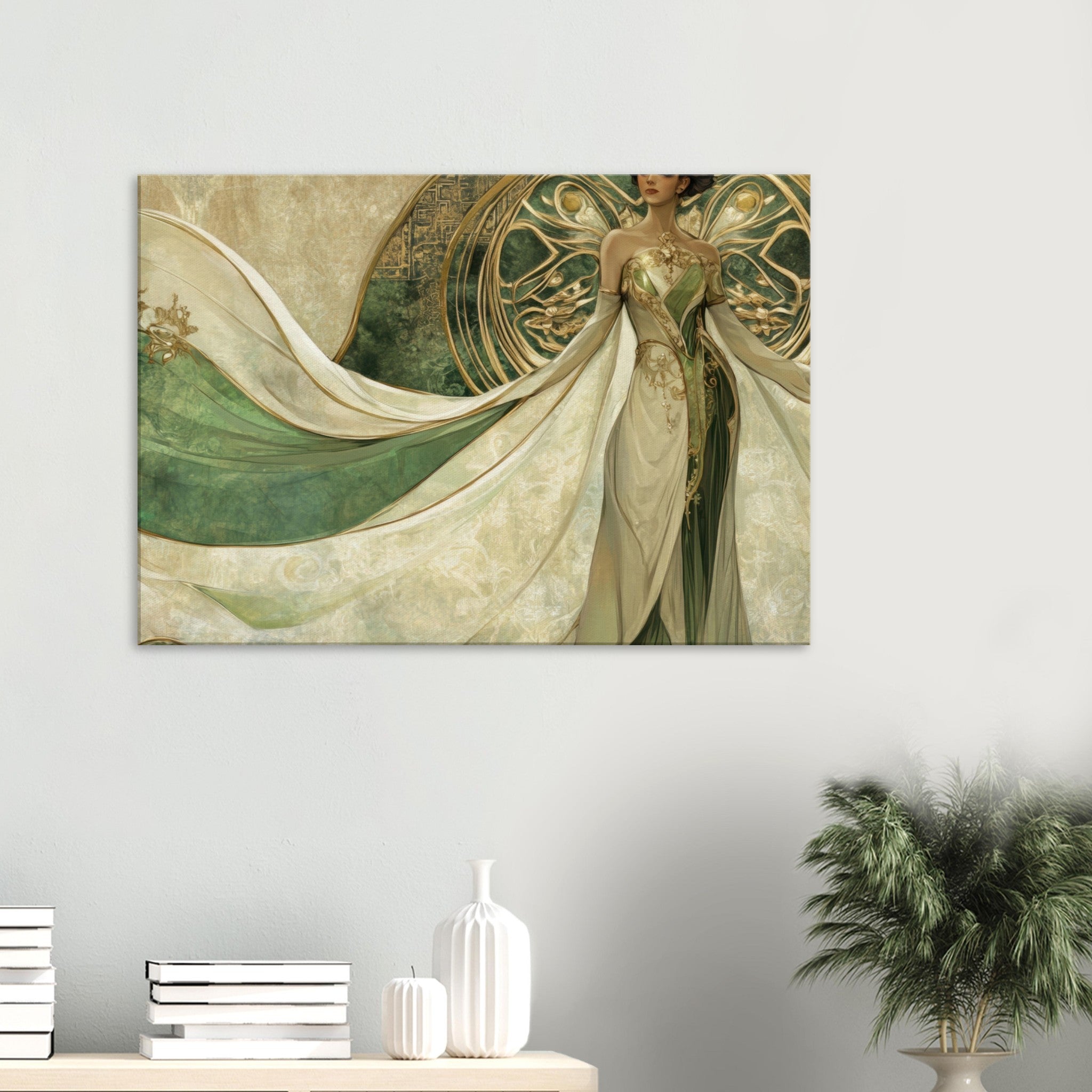 Canvas Landscape - Alien Royalty in Art Nouveau Elegance A portrait 4 - Shop Ai Art WebShop - Digital Art online Store