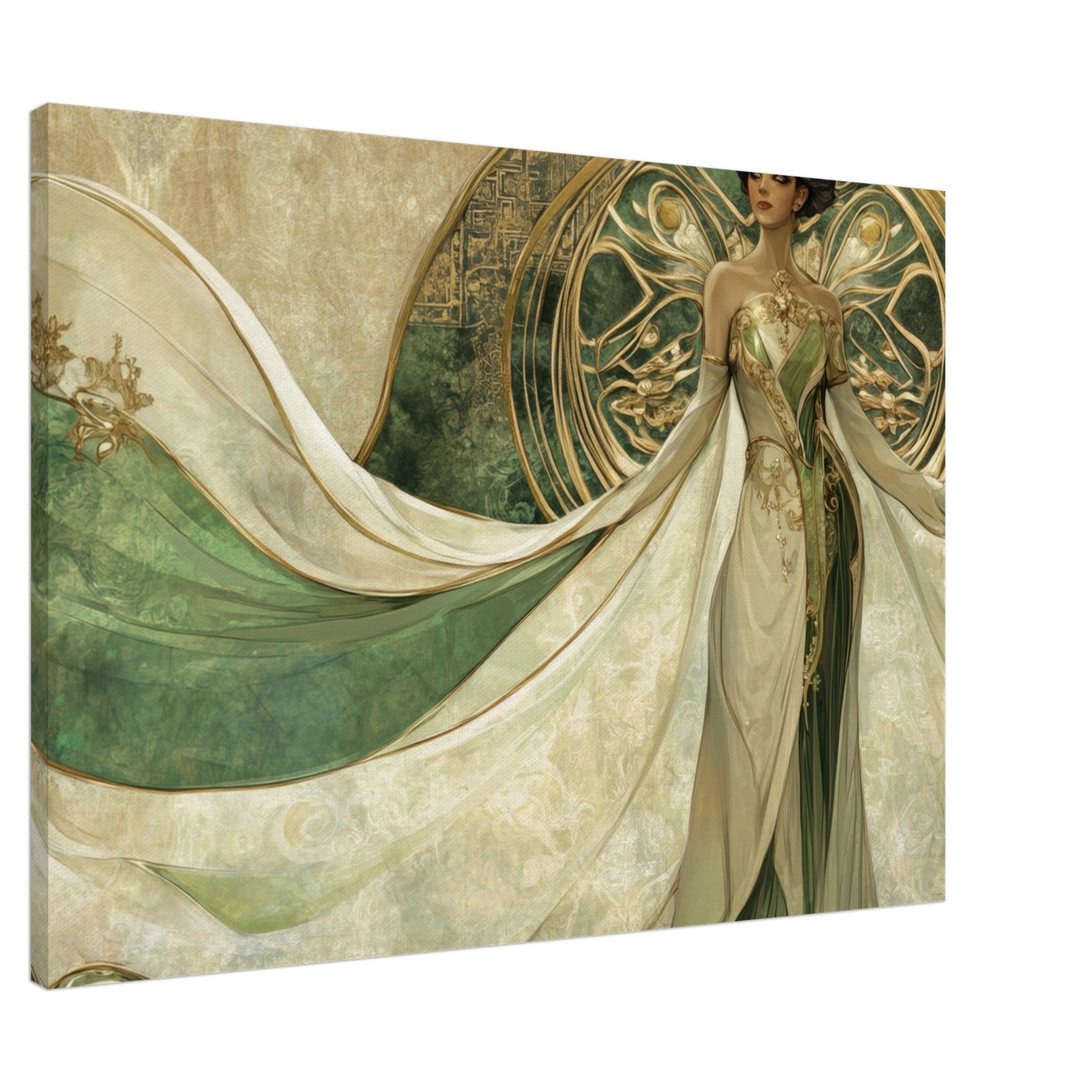 Canvas Landscape - Alien Royalty in Art Nouveau Elegance A portrait 4 - Shop Ai Art WebShop - Digital Art online Store