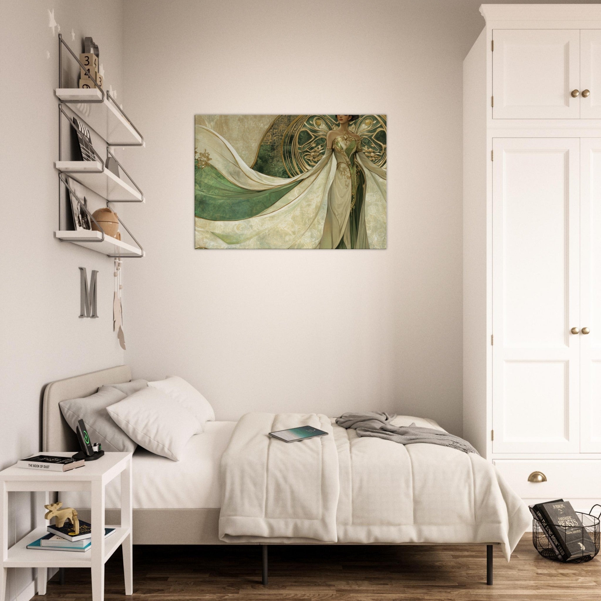 Canvas Landscape - Alien Royalty in Art Nouveau Elegance A portrait 4 - Shop Ai Art WebShop - Digital Art online Store