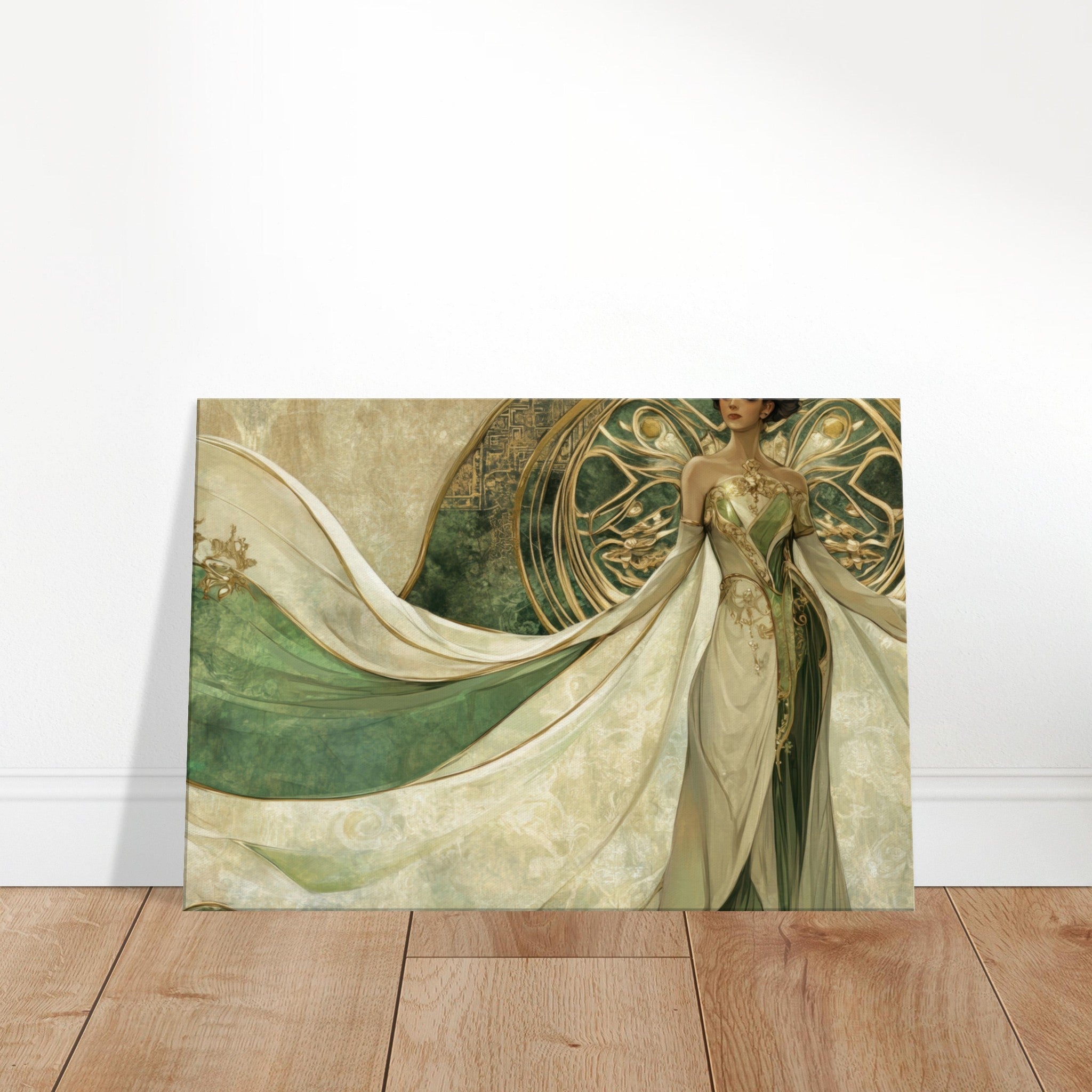 Canvas Landscape - Alien Royalty in Art Nouveau Elegance A portrait 4 - Shop Ai Art WebShop - Digital Art online Store
