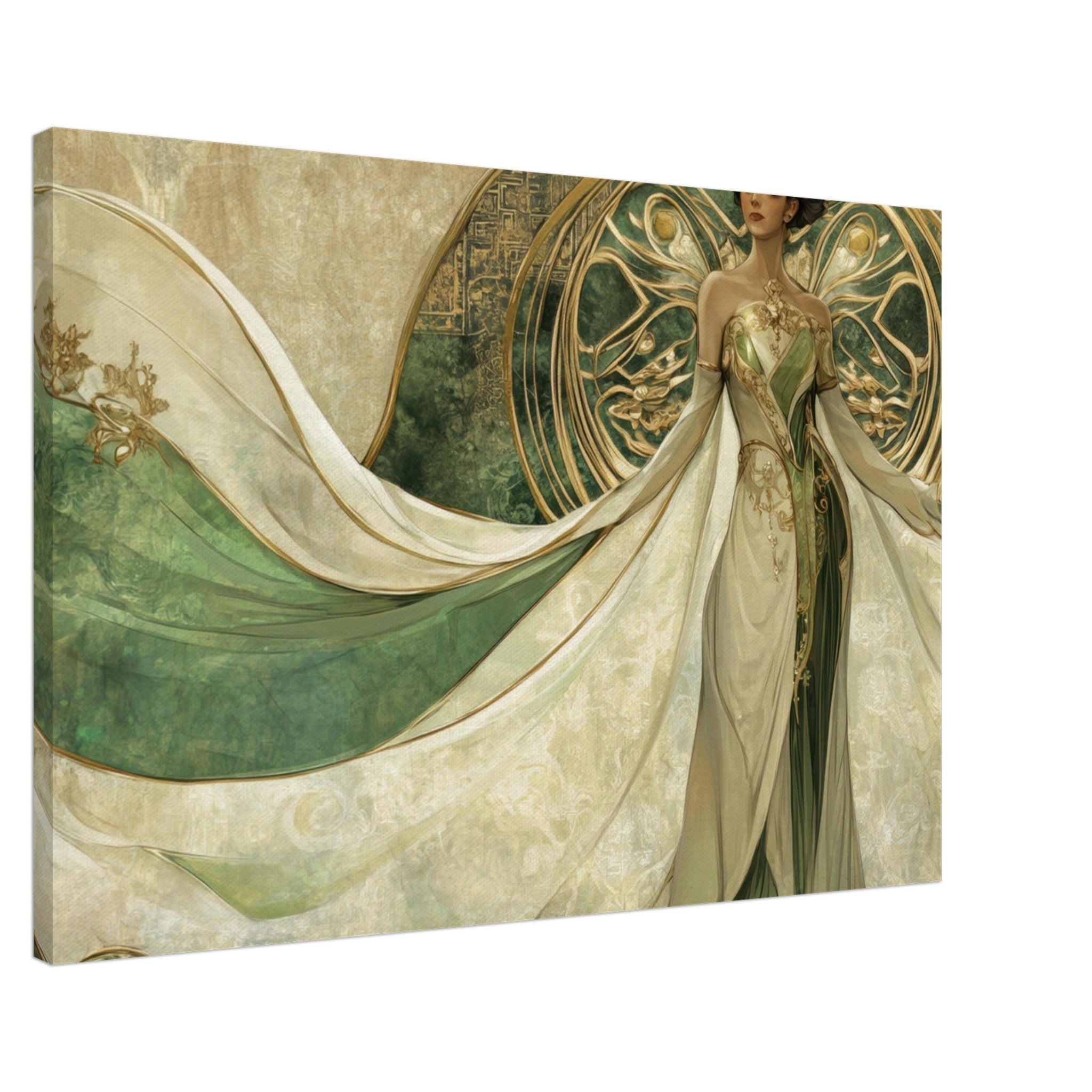 Canvas Landscape - Alien Royalty in Art Nouveau Elegance A portrait 4 - Shop Ai Art WebShop - Digital Art online Store