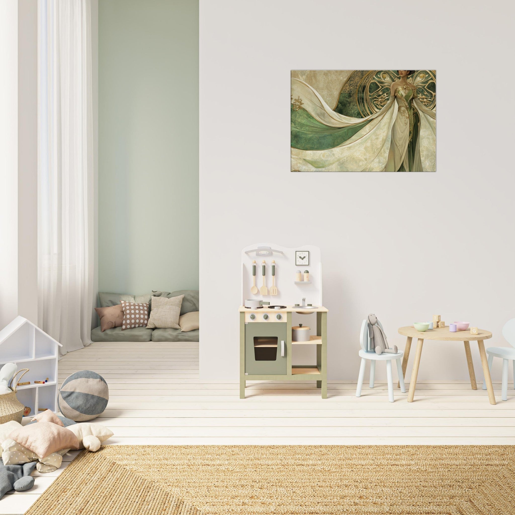Canvas Landscape - Alien Royalty in Art Nouveau Elegance A portrait 4 - Shop Ai Art WebShop - Digital Art online Store